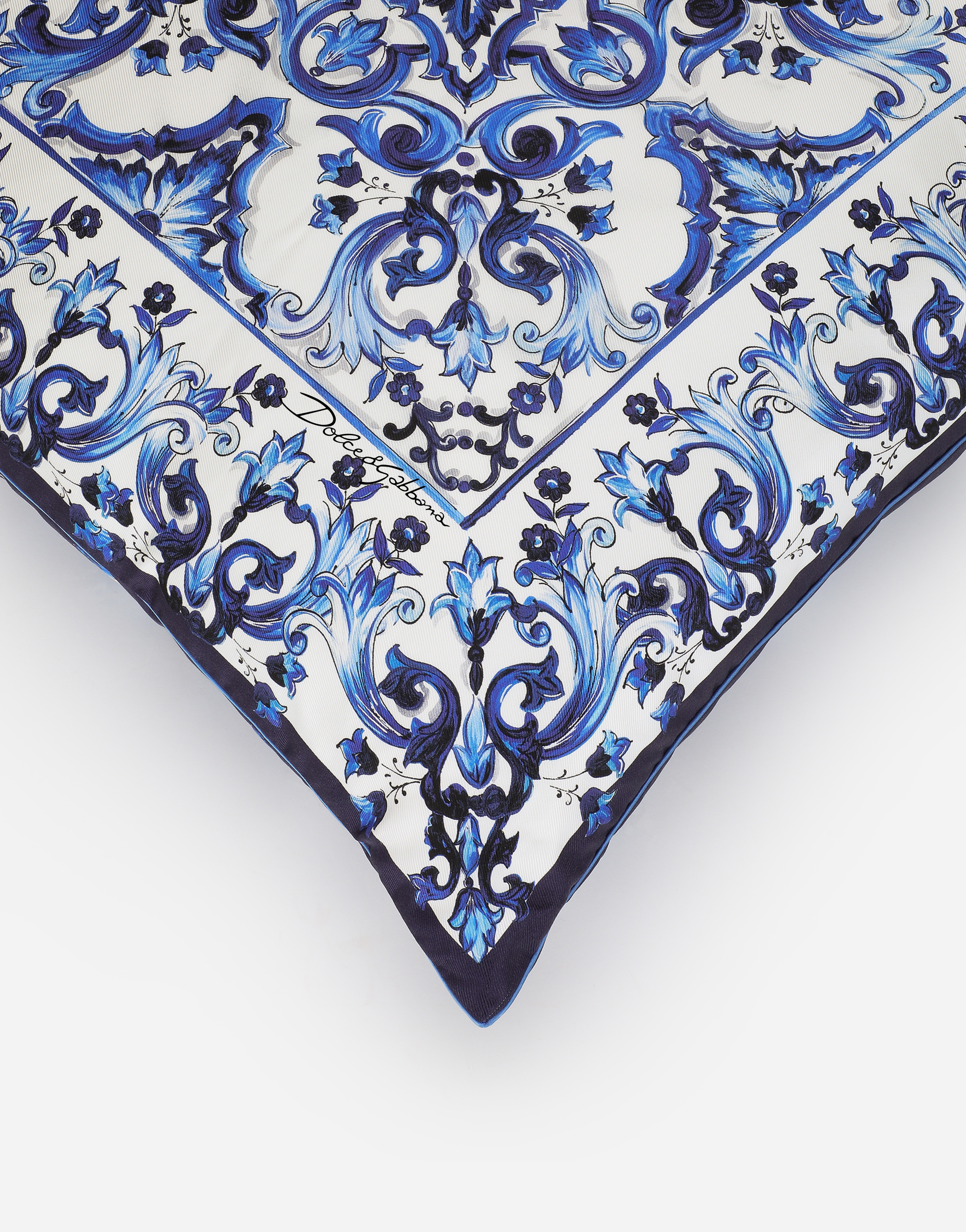 Dolce & Gabbana Silk Twill Cushion Large In Multicolor