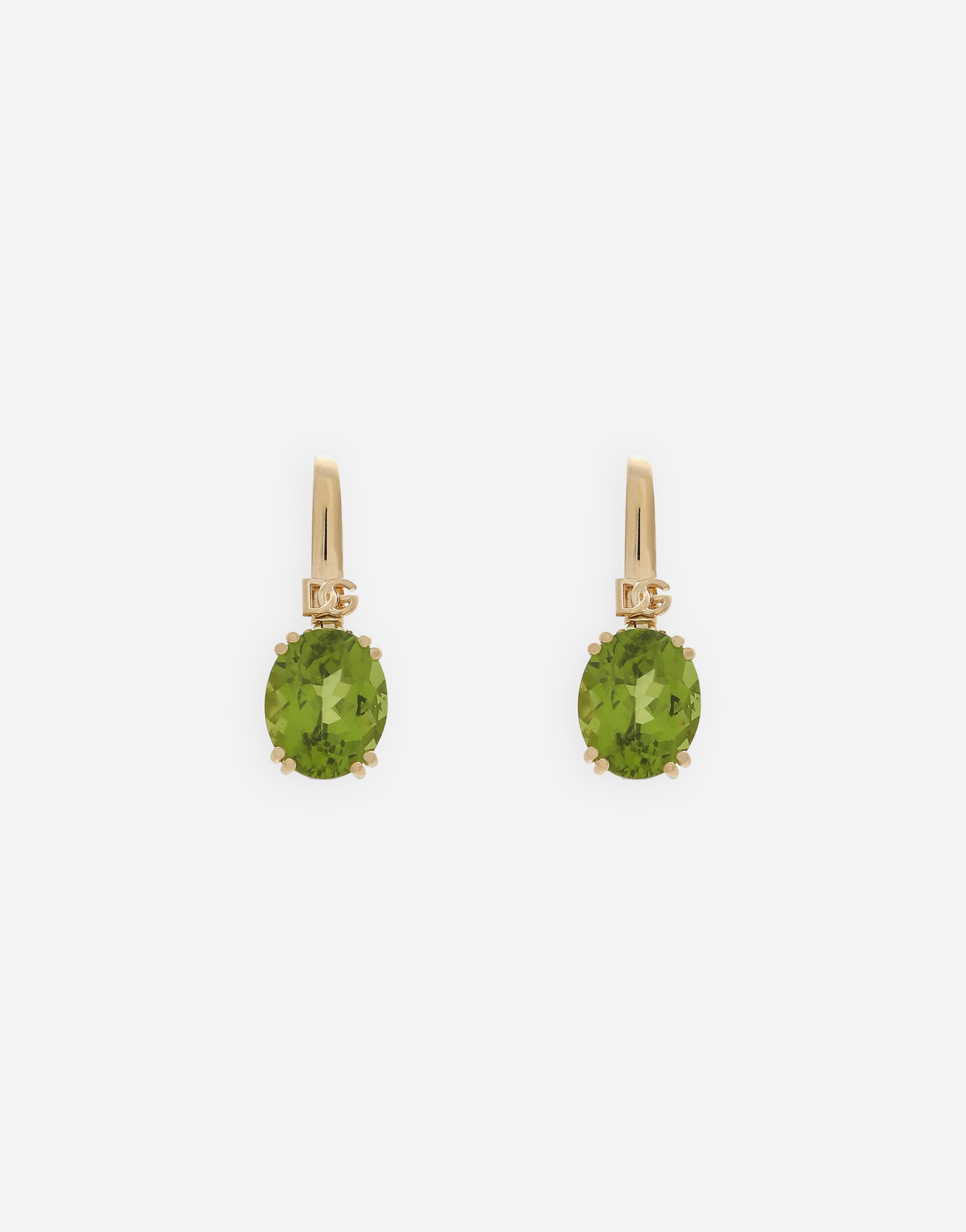 Dolce & Gabbana Anna Earrings In Yellow Gold 18kt And Peridots In ゴールド