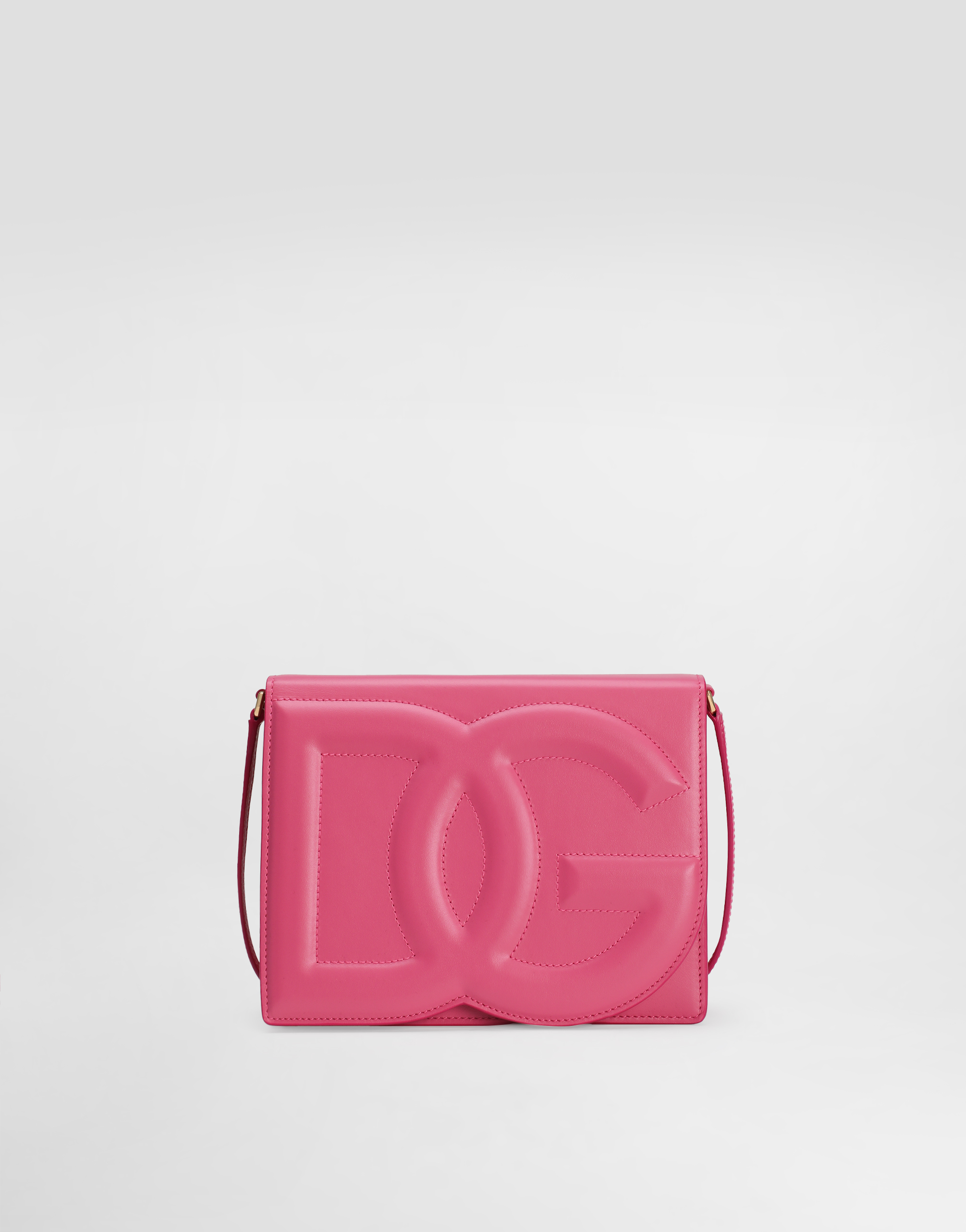 Dolce & Gabbana Calfskin Logo Crossbody Bag In Lilac