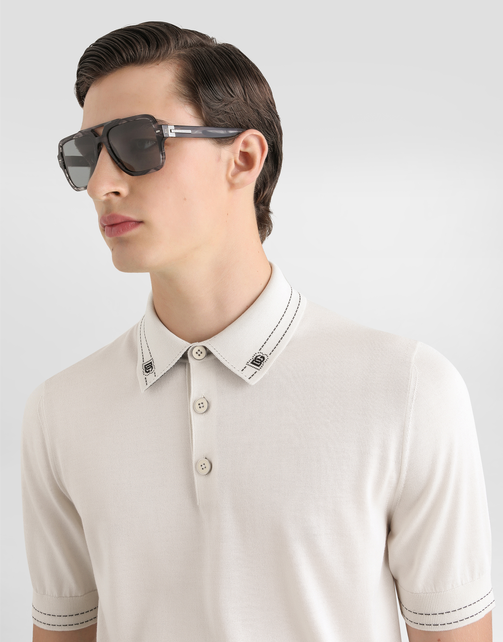 Silk polo shirt