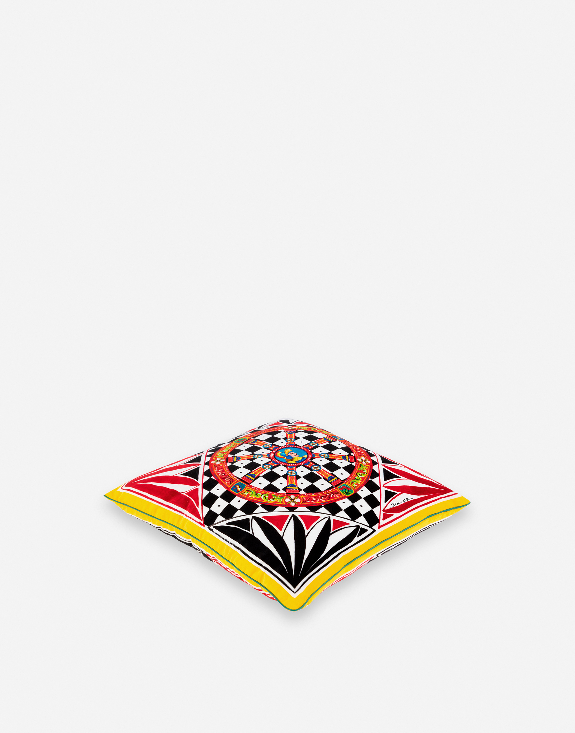 Dolce & Gabbana Velvet Cushion Small Multicolor Unisex Onesize In Multicolor