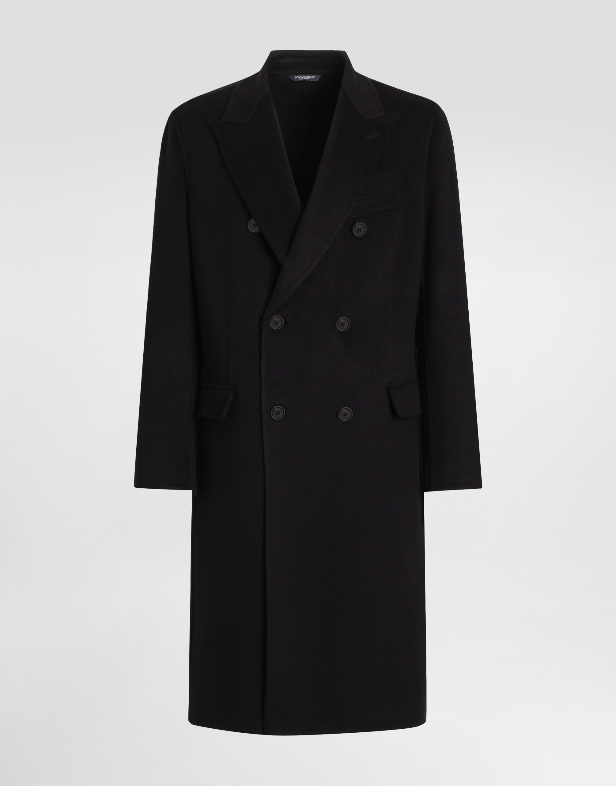 Blackのメンズ カシミヤ ダブルブレスト コート | Dolce&Gabbana®