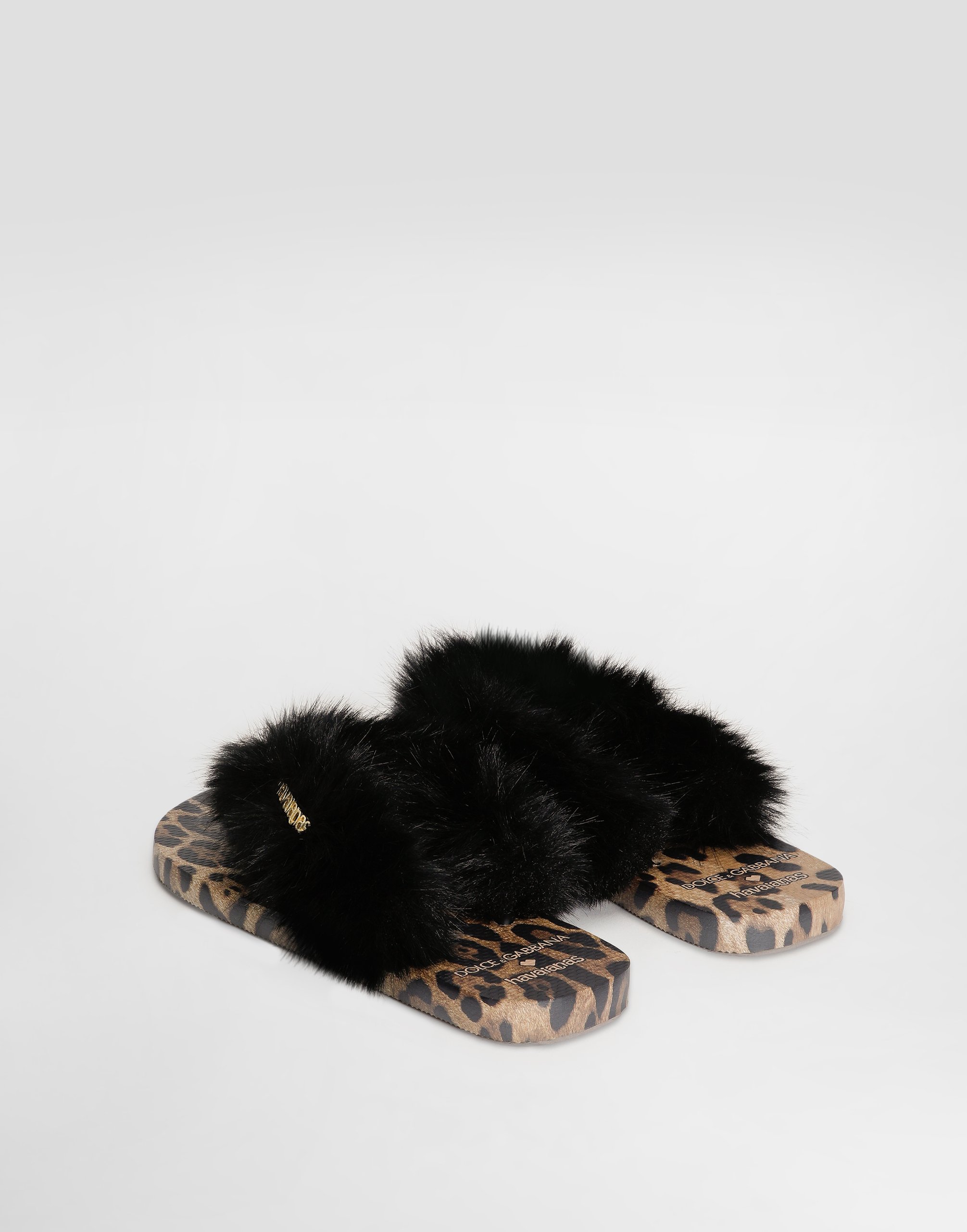 Dolce & Gabbana Dolce&gabbana X Havaianas Flip-flop Leopard In Black