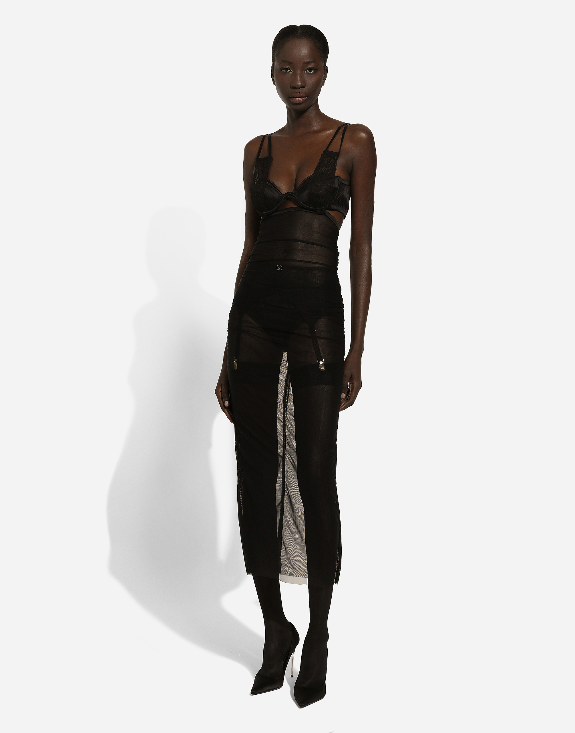 Dolce & Gabbana Tulle Corset Dress In ブラック