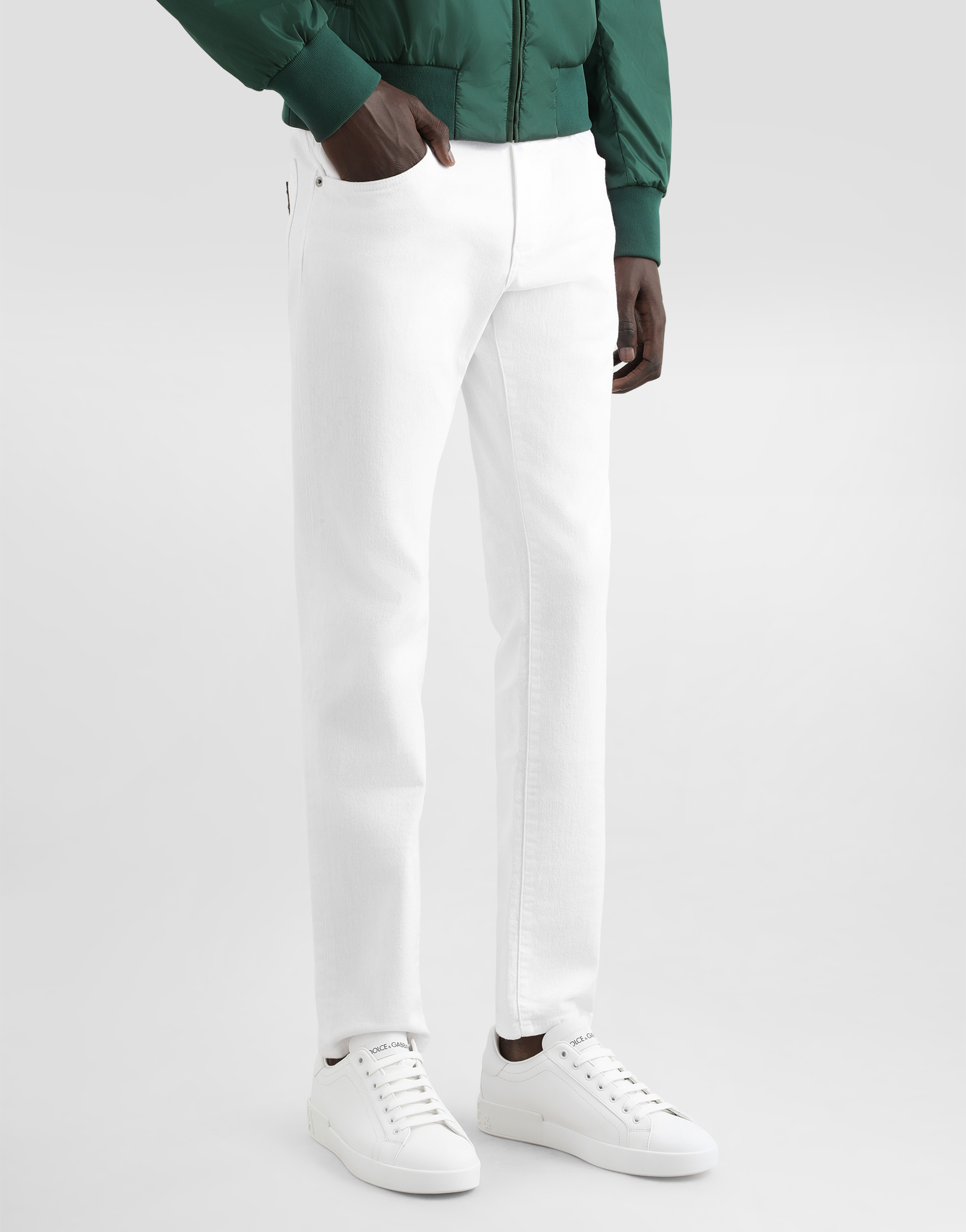 White skinny stretch jeans