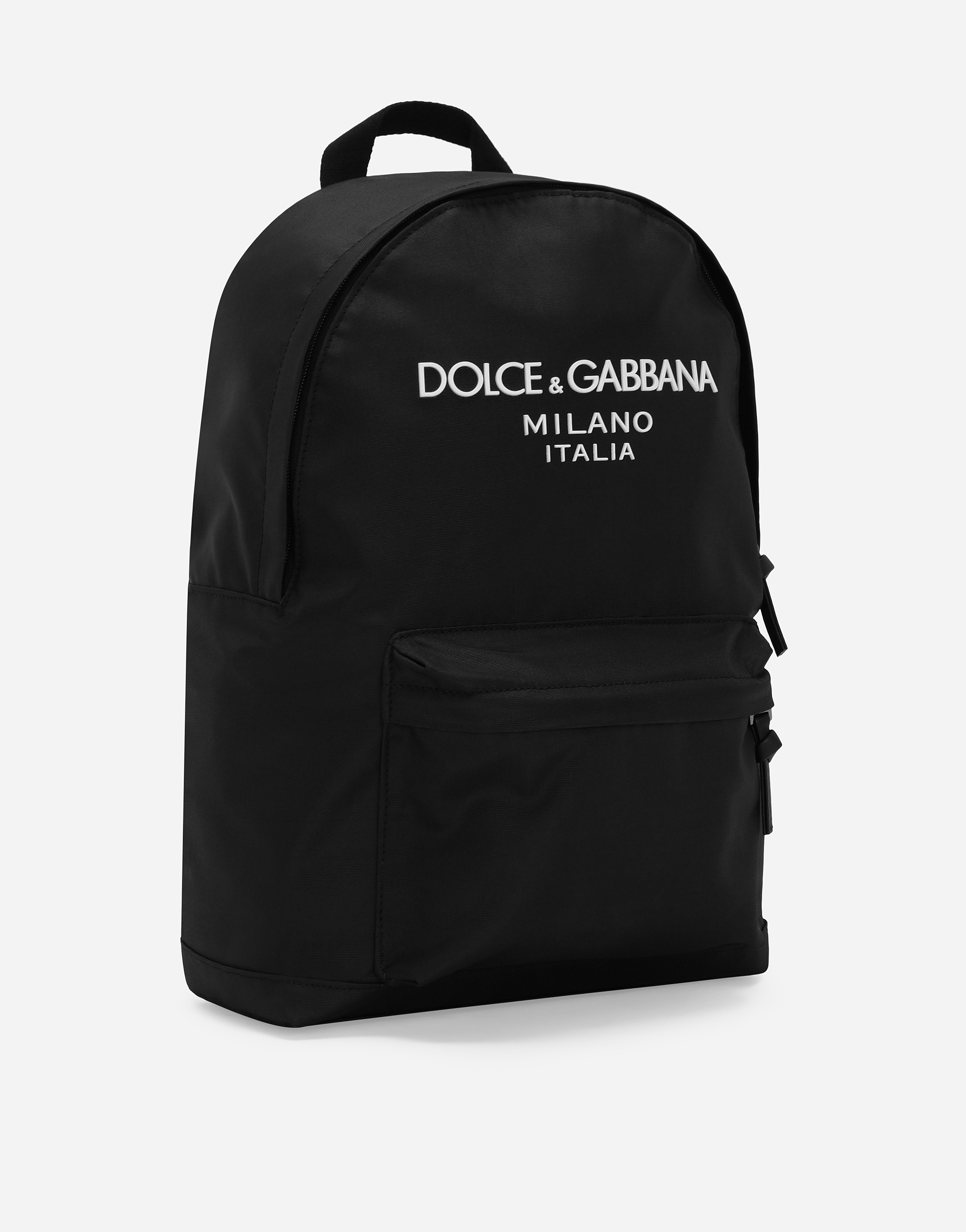 Dolce & Gabbana Nylon Backpack With Dolce&gabbana Logo In Black