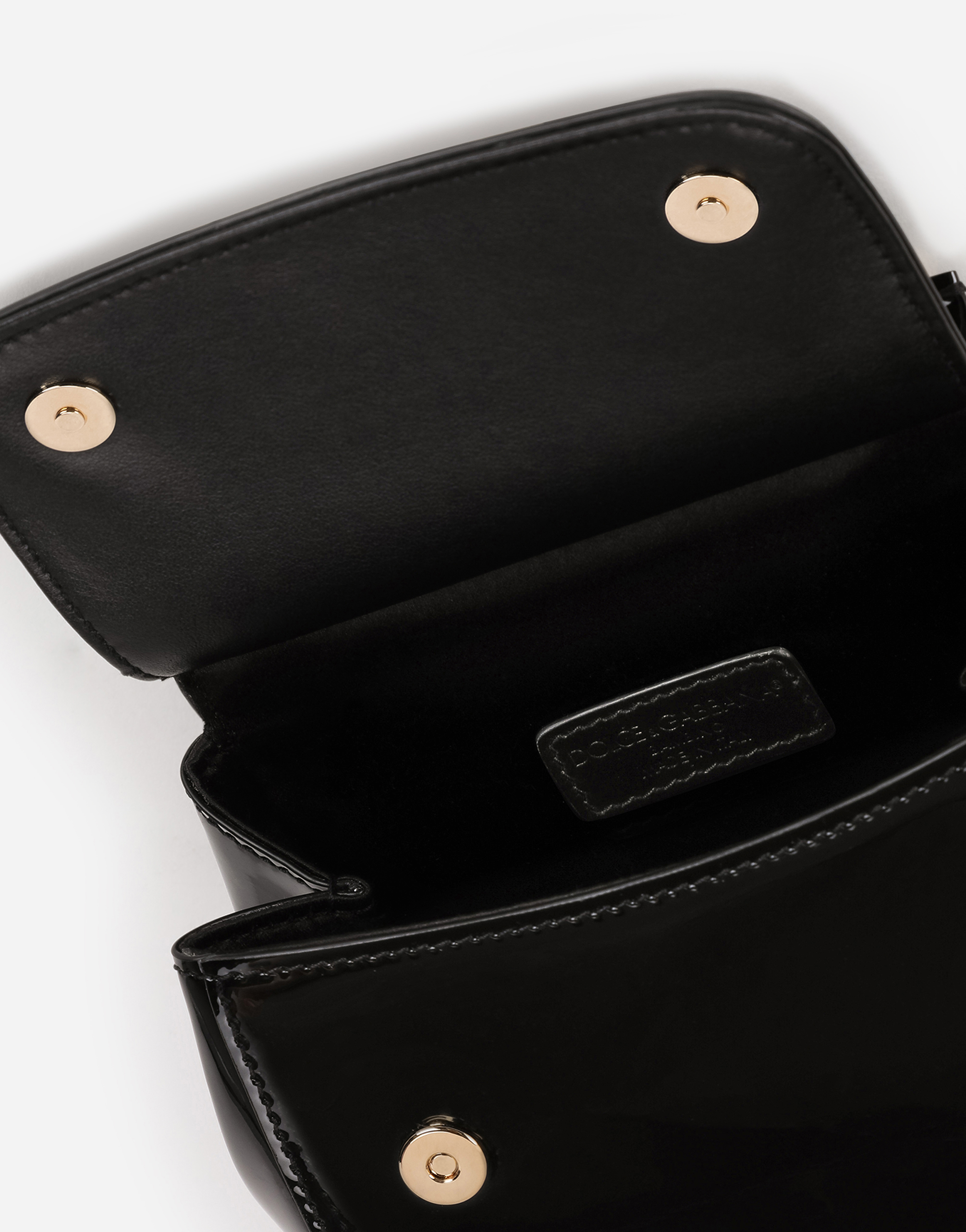 Shop Dolce & Gabbana Patent Leather Mini Sicily Bag In Black
