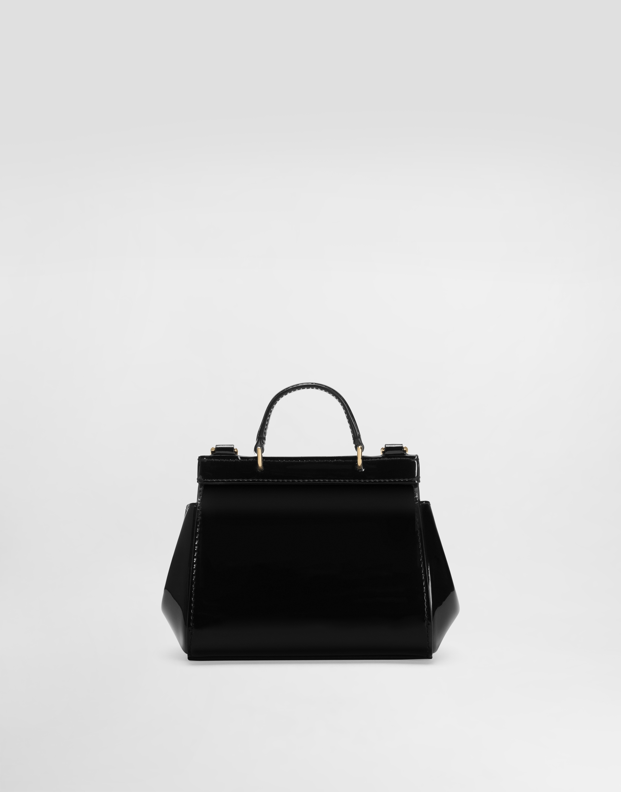 Dolce & Gabbana Patent Leather Mini Sicily Bag In Black