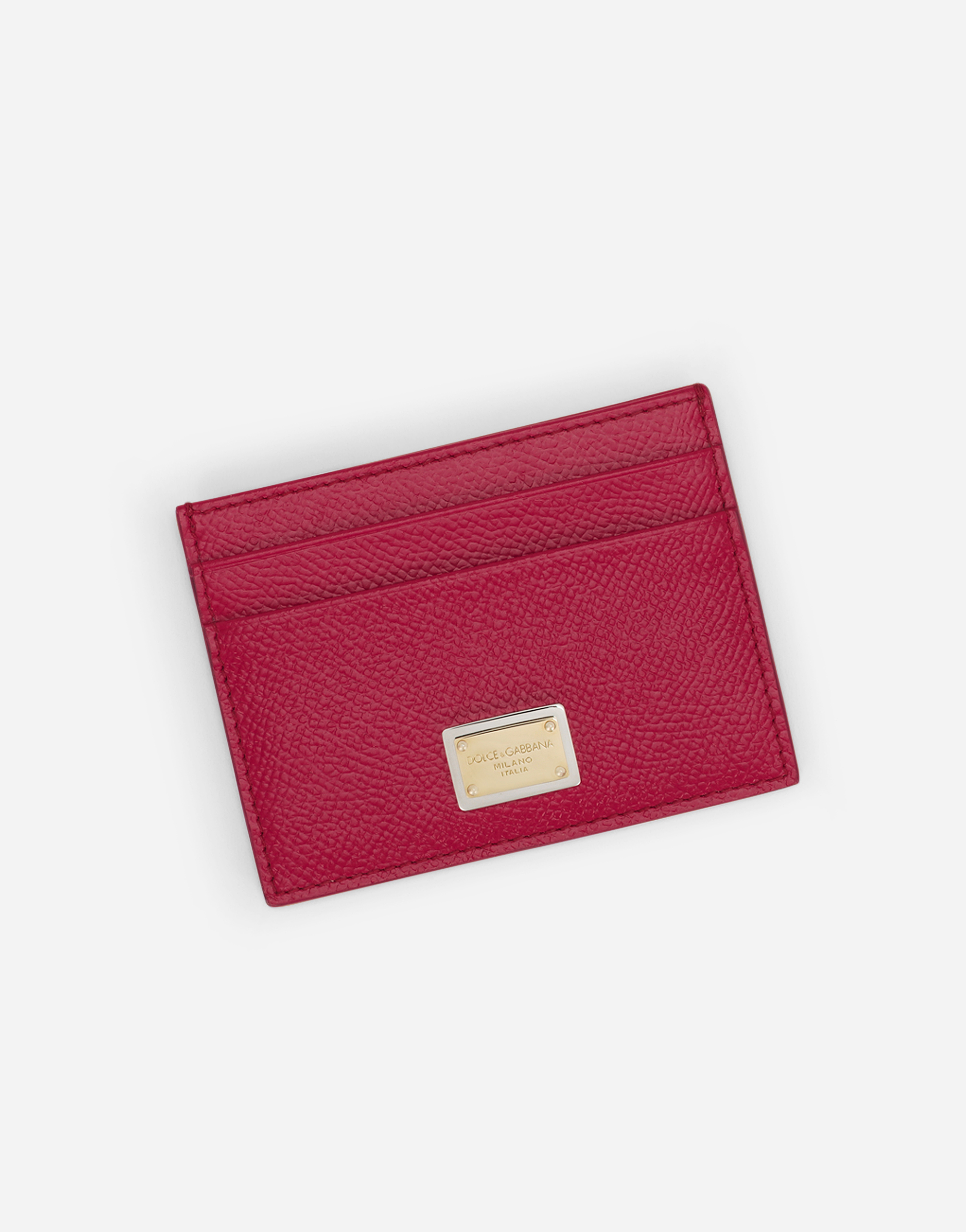 Shop Dolce & Gabbana Dauphine Calfskin Card Holder In Fuchsia