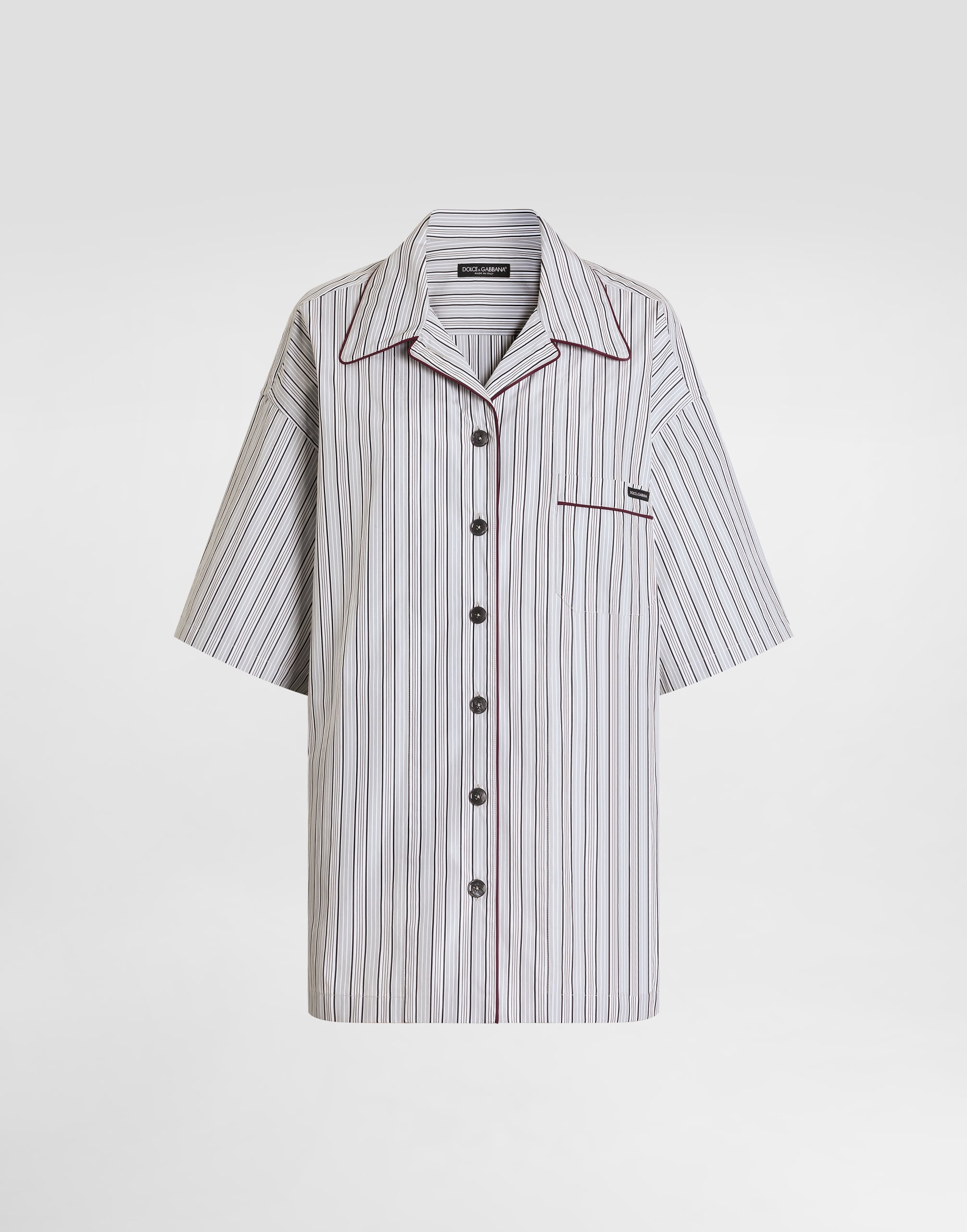 Striped poplin shirt in Multicolor for Women | Dolce&Gabbana® US