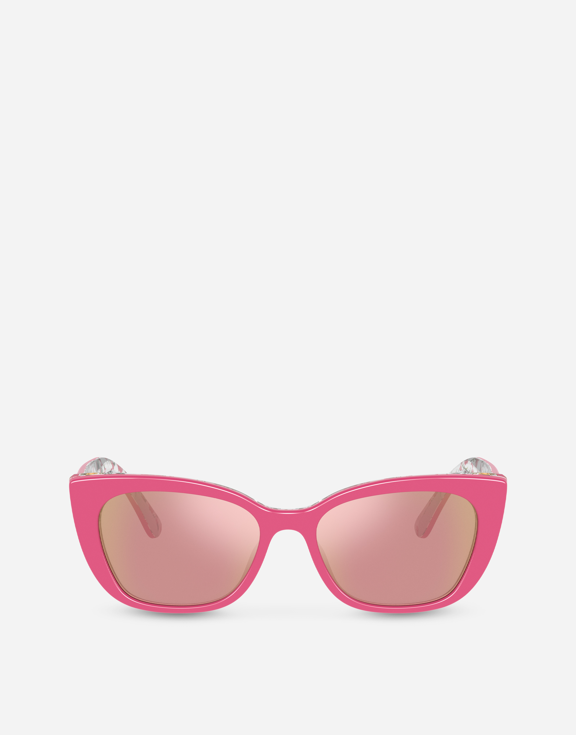 Dolce & Gabbana Happy Garden Sunglasses In Pink On Flowers Print