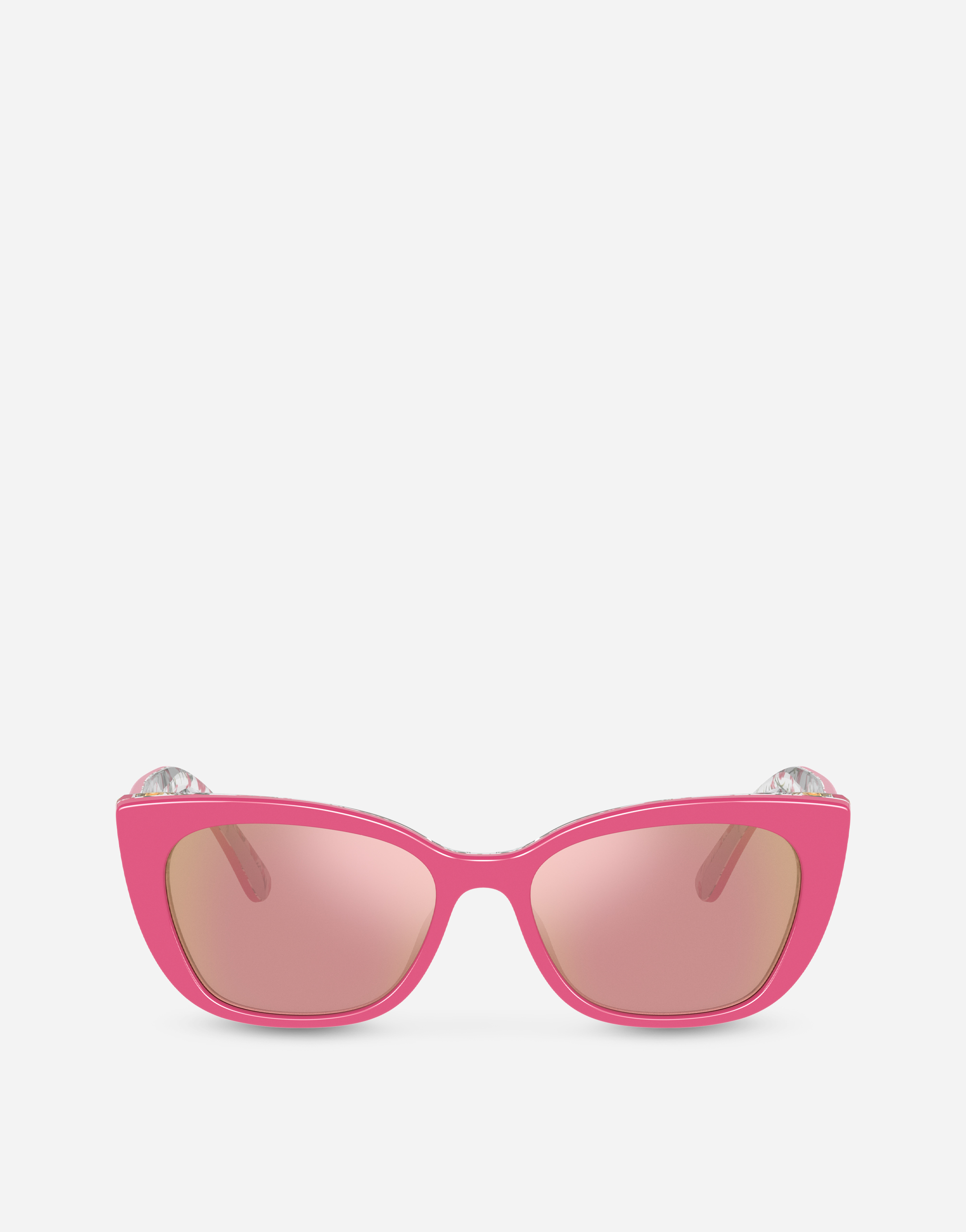 Dolce & Gabbana Kids' Happy Garden Sunglasses In Pink On Flowers Print