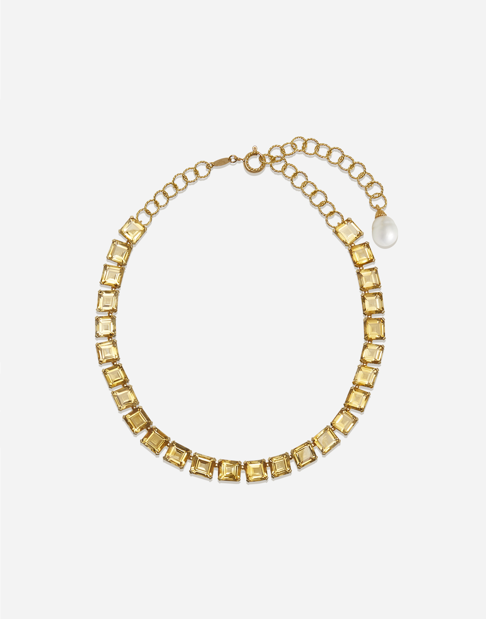 Dolce & Gabbana Anna Necklace In Yellow Gold With Citrine Quartzes