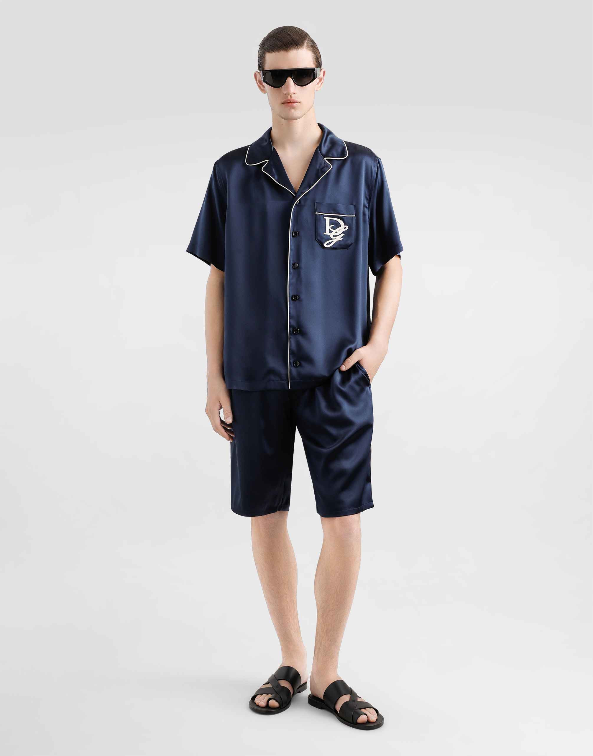Dolce & Gabbana Bermuda-shorts Aus Leinen In Blue