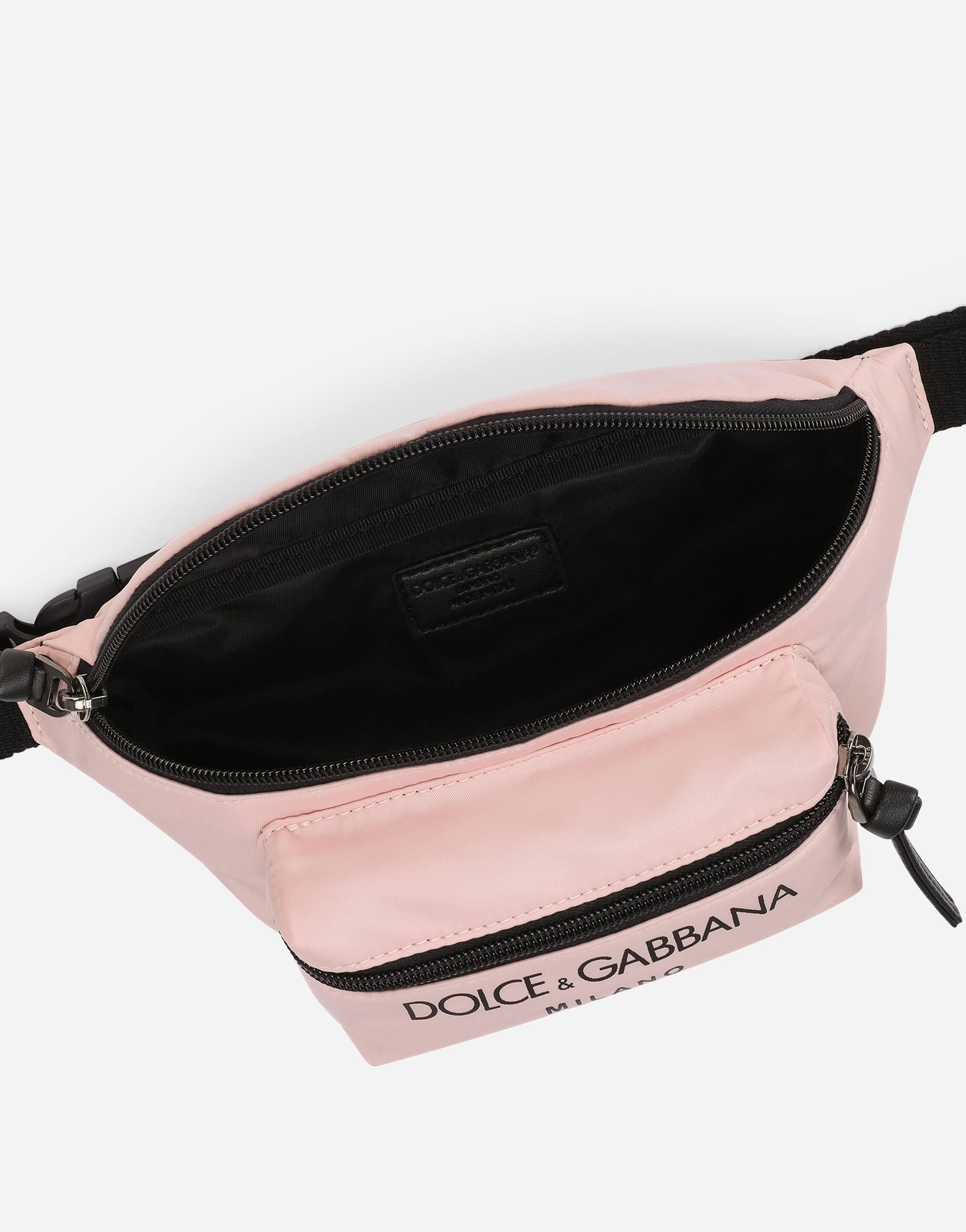Shop Dolce & Gabbana Nylon Belt Bag With Logo Print In Pink