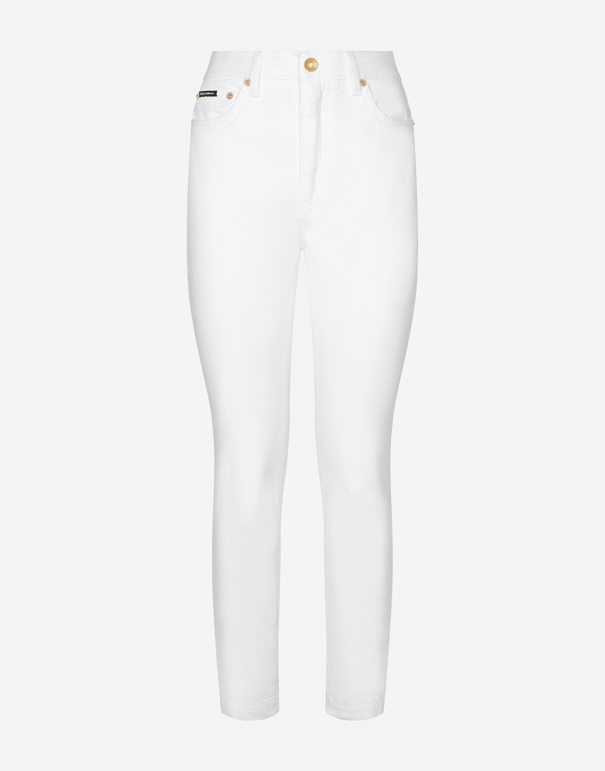 Shop Dolce & Gabbana White Denim Audrey Jeans In Multicolor