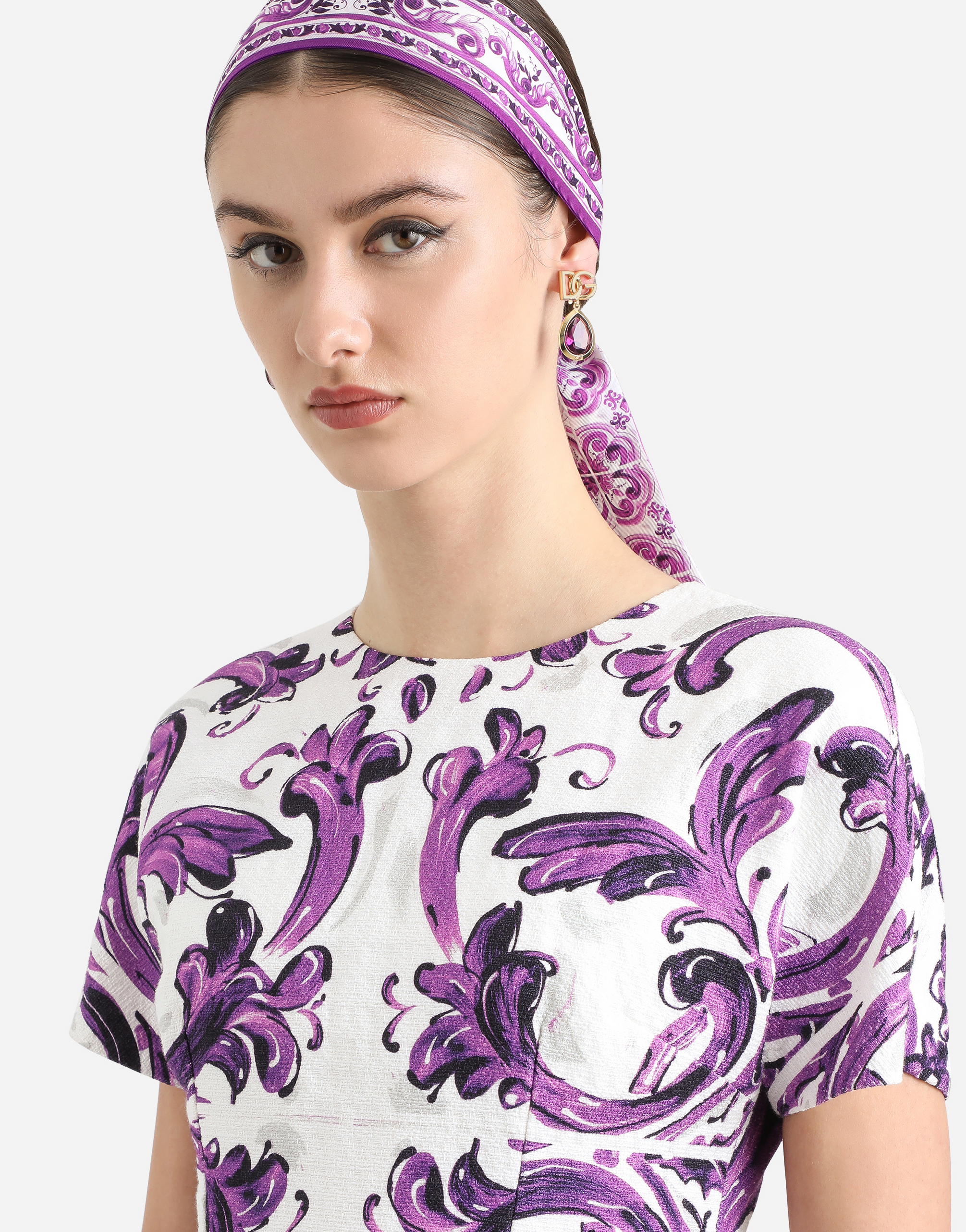 Majolica-print dress