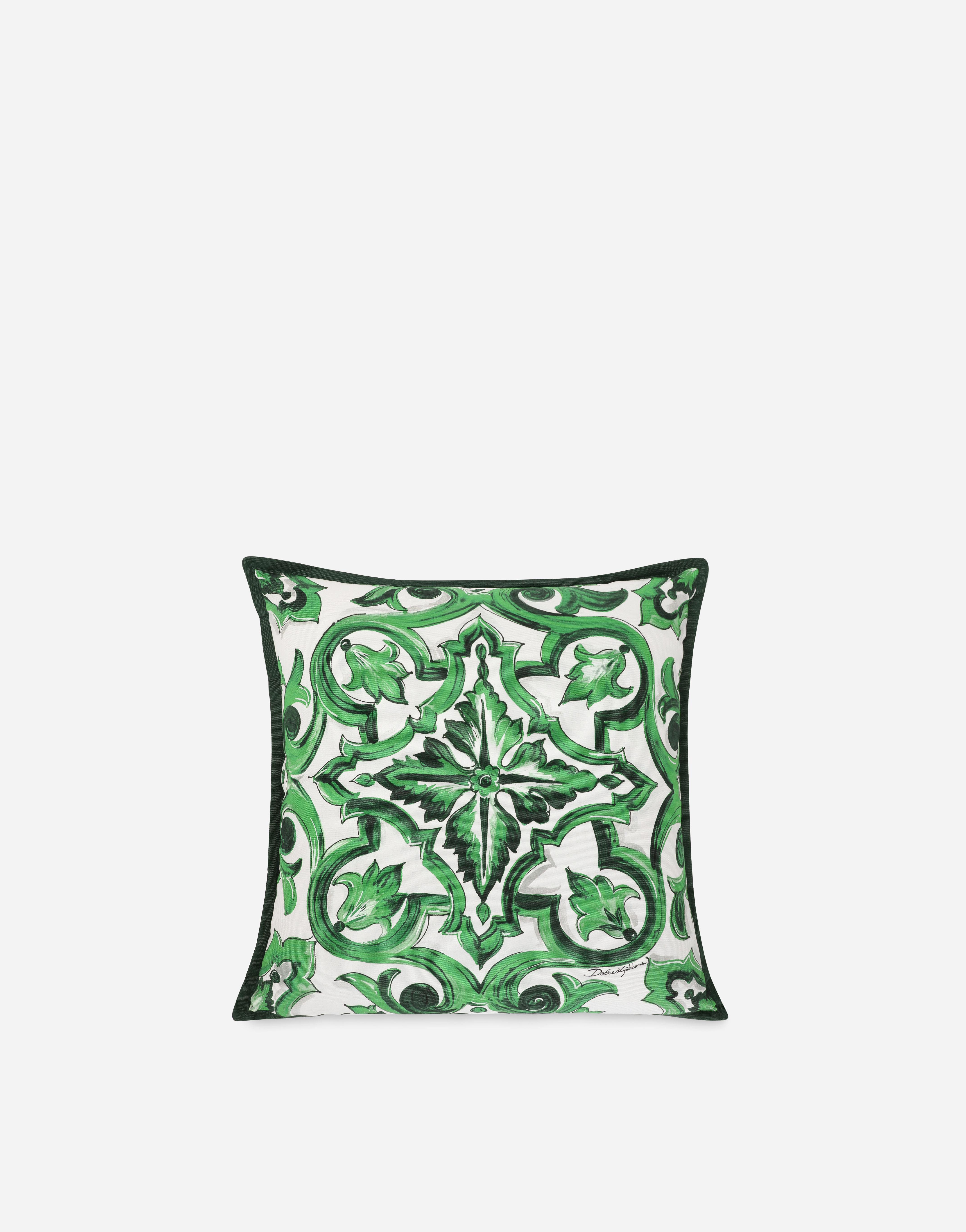 Dolce & Gabbana Canvas Cushion Small In Multicolor