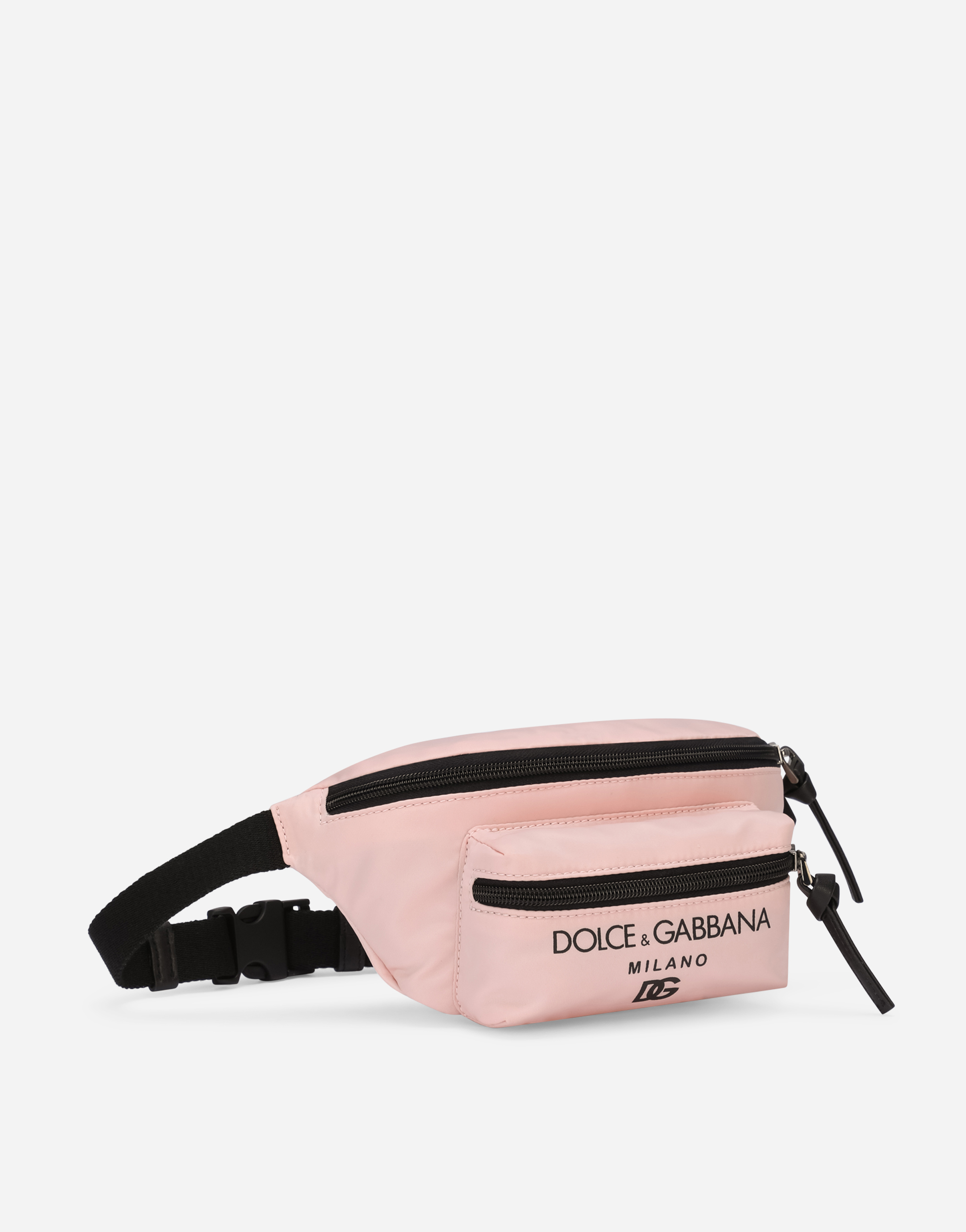 Shop Dolce & Gabbana Nylon Belt Bag With Logo Print In Pink