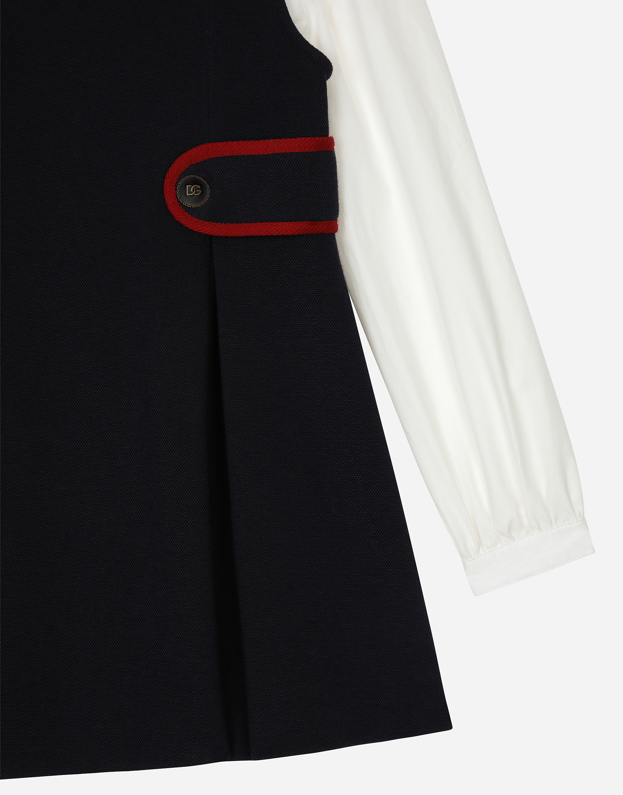 Piqué and poplin dress