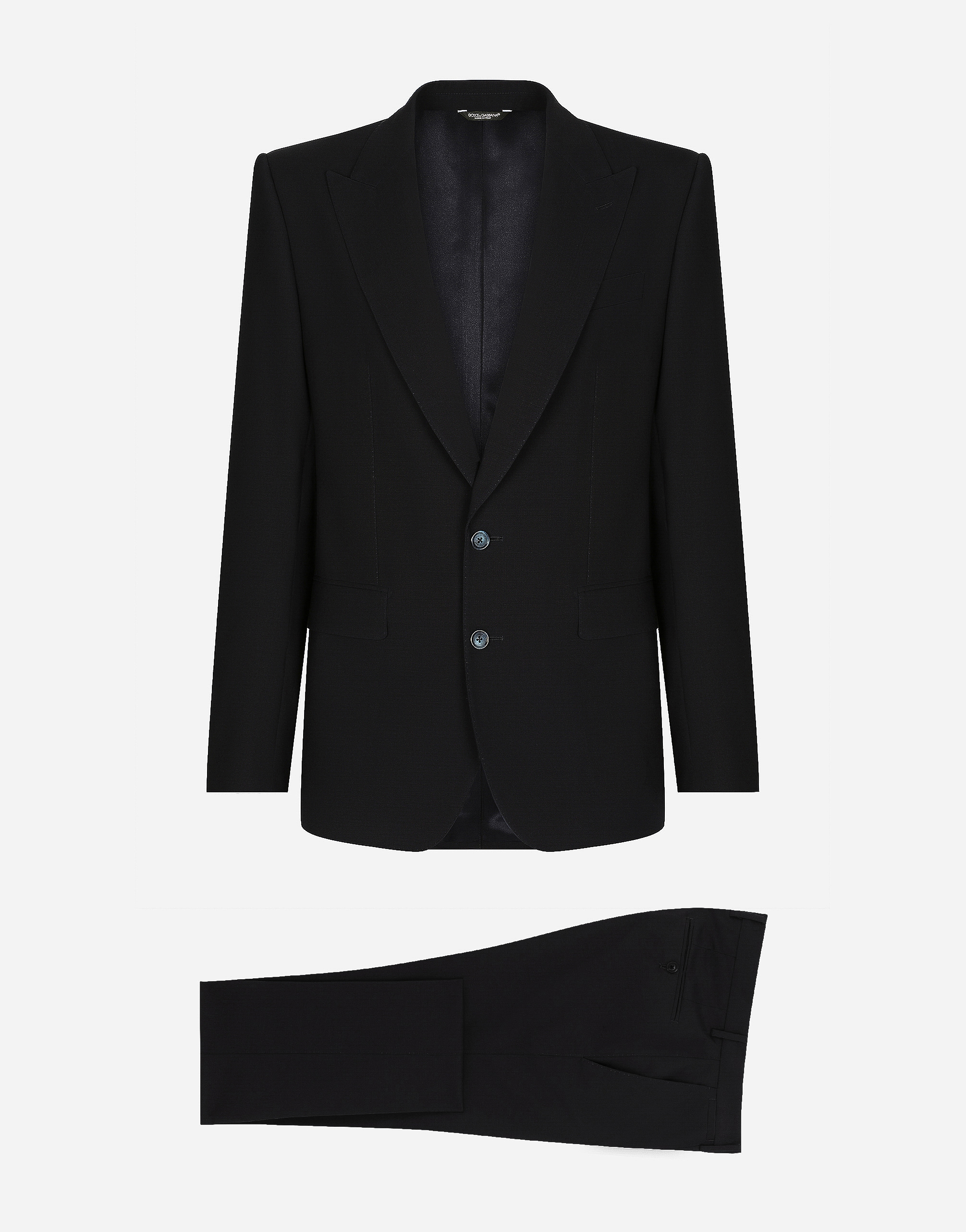 Dolce & Gabbana Stretch Wool Martini-fit Suit - Man Suits And Blazers Blue Wool