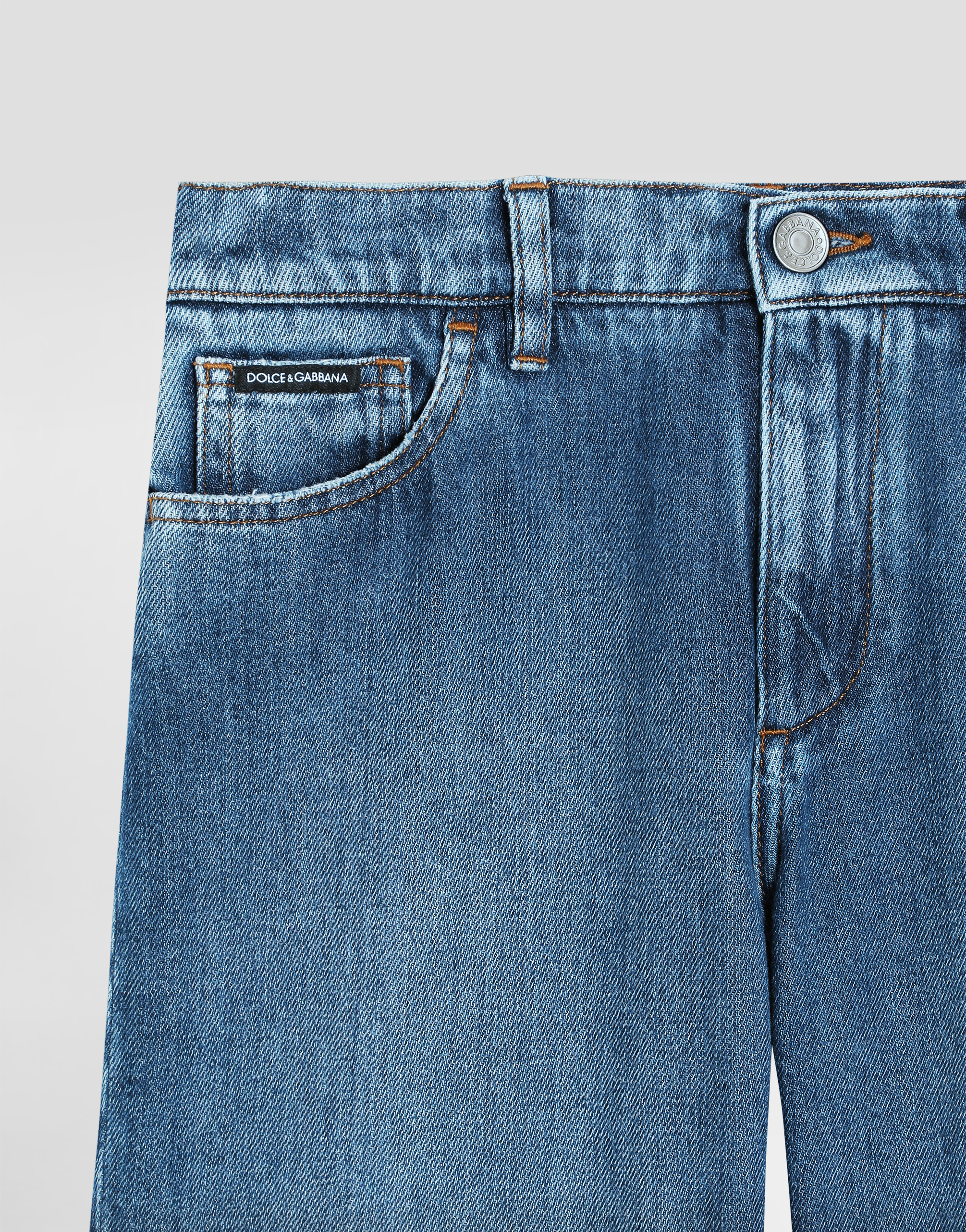 5-pocket denim shorts with Dolce&Gabbana logo