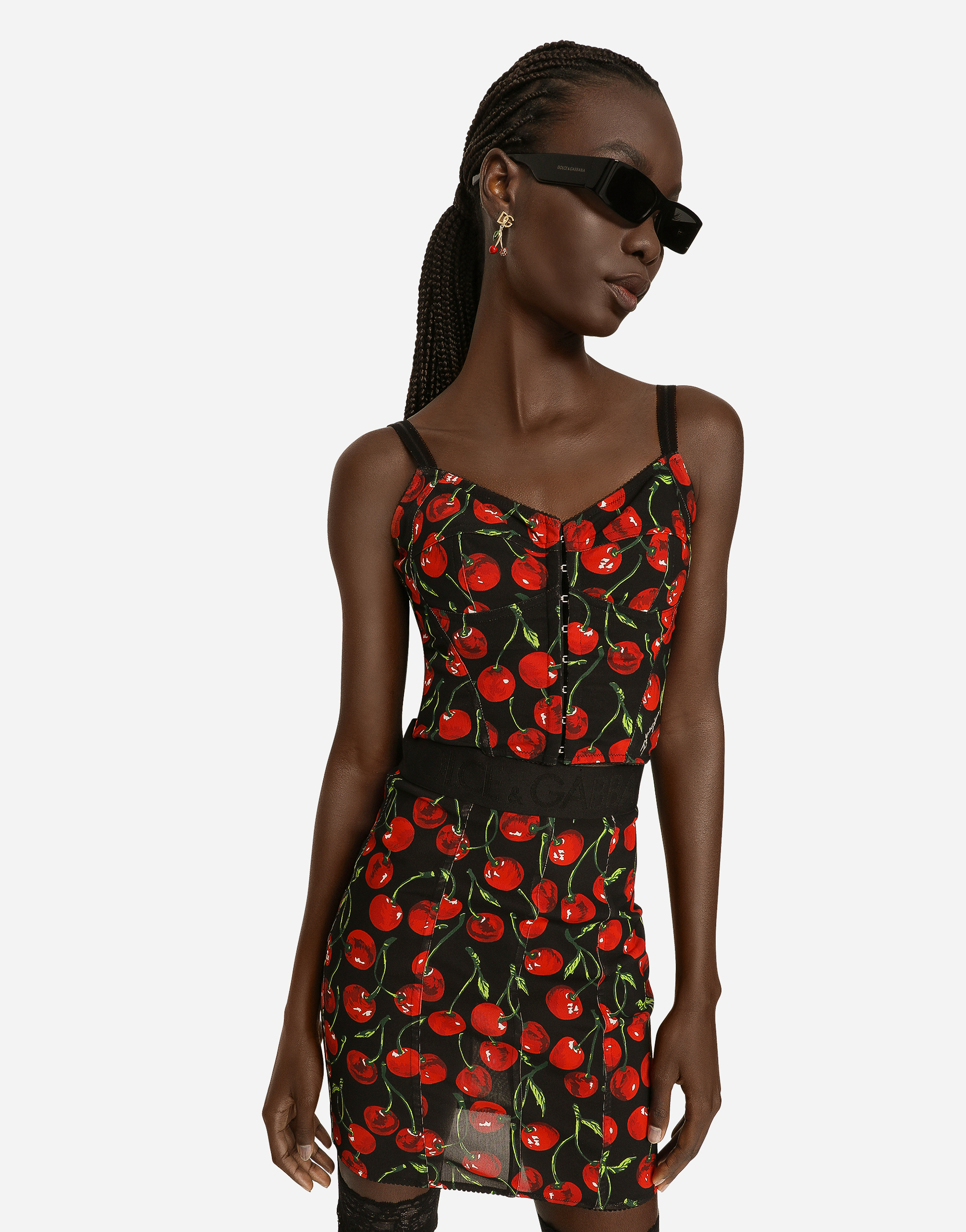 DOLCE & GABBANA SHORT MARQUISETTE SKIRT WITH BRANDED ELASTIC