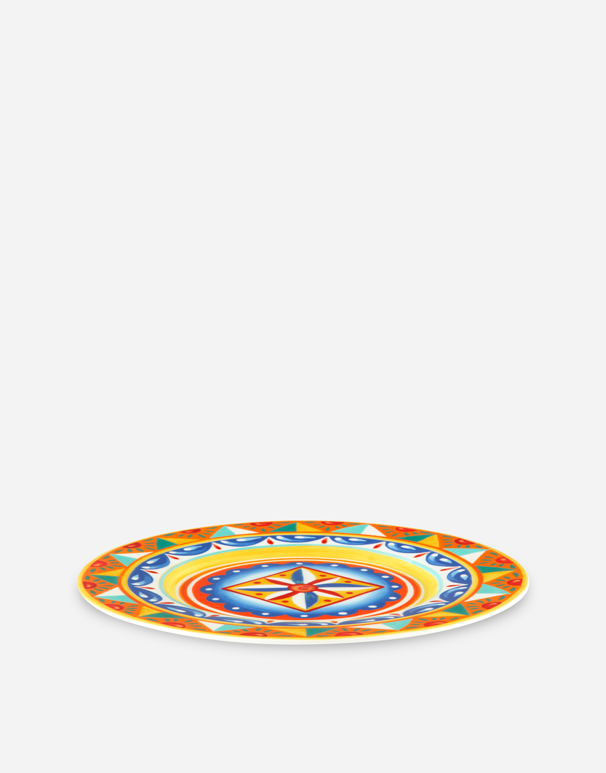 Shop Dolce & Gabbana Set 2 Dinner Plates In Fine Porcelain In Multicolor