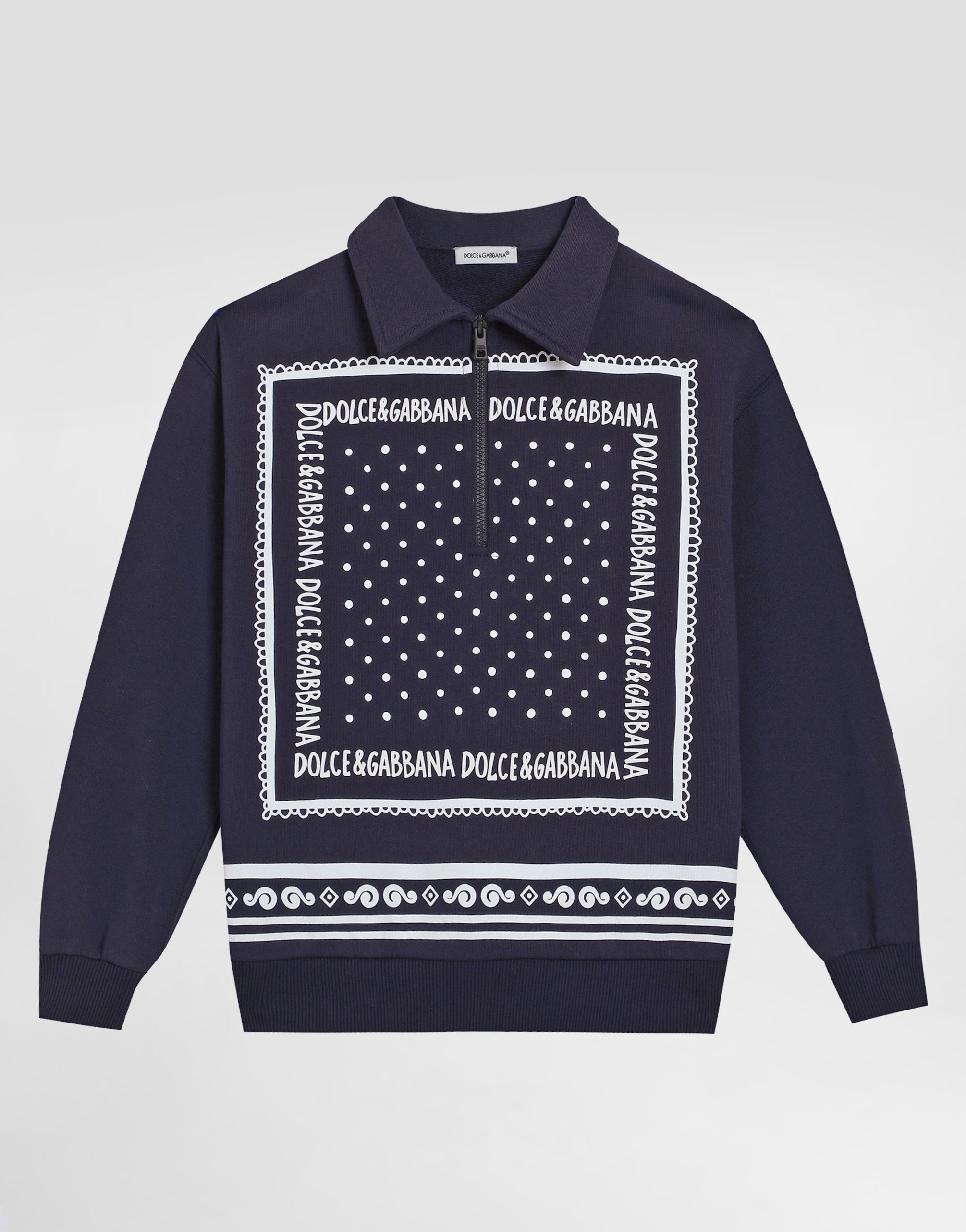 Dolce & Gabbana Bandanna-print Sweatshirt In Blue