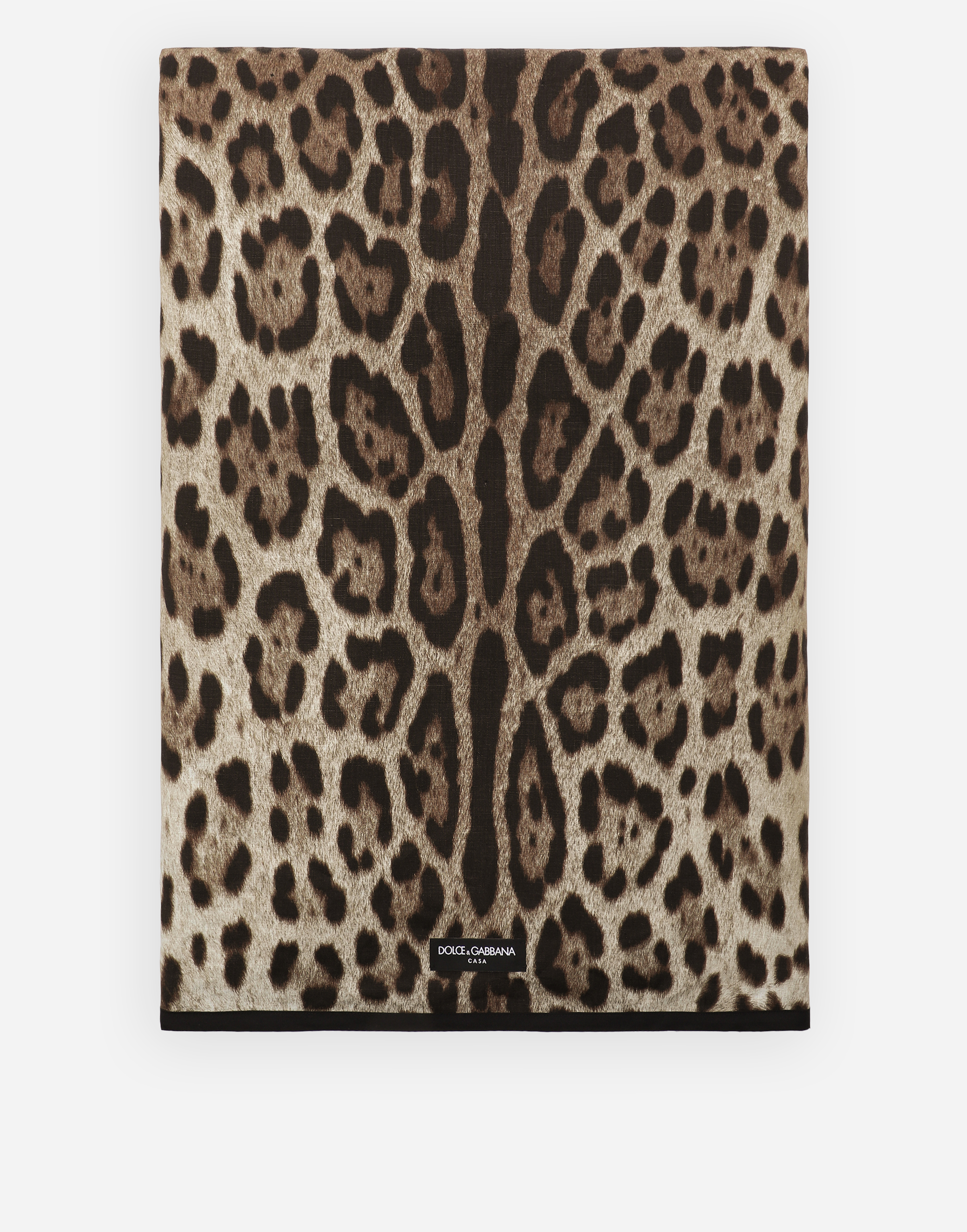 Dolce & Gabbana Leopardo-print Linen Tablecloth Set In Multicolor