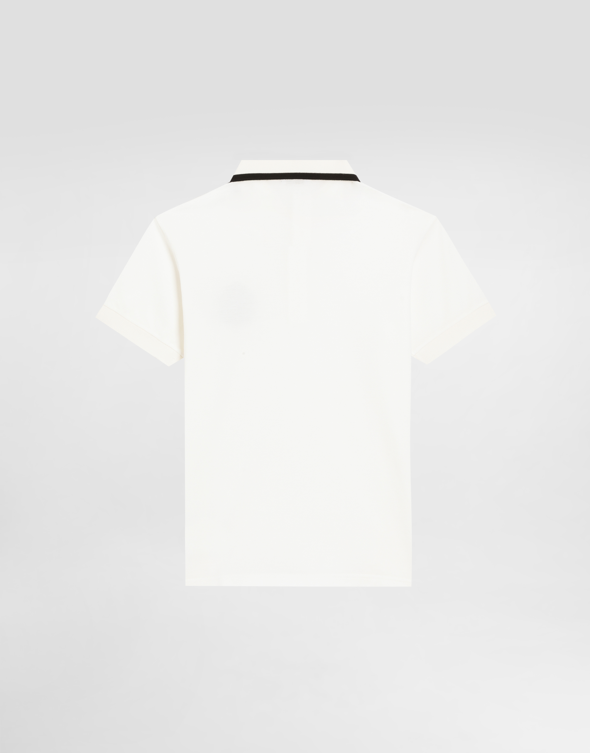  Dolce & Gabbana Dolce & Gabbana Piqué Polo Shirt With Dg Heraldic Patch - Man T-shirts And Sweatshirts White 5 Years 