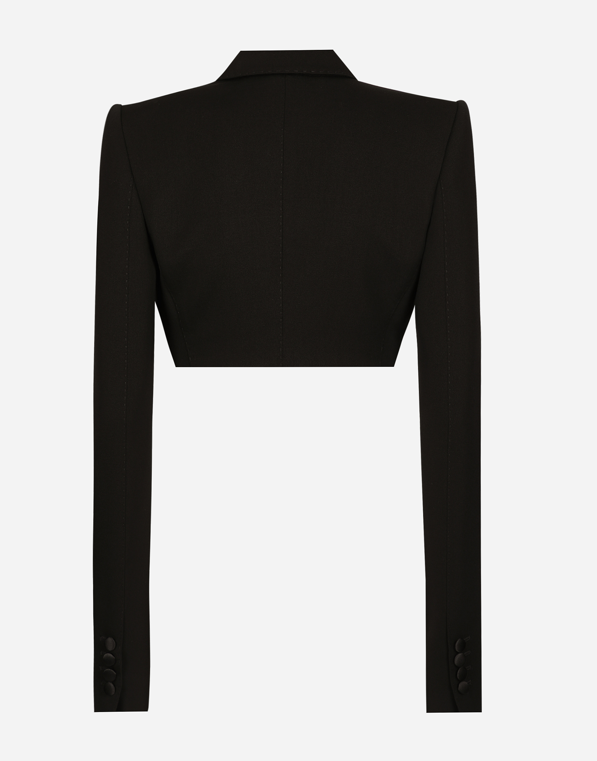 Single-breasted wool gabardine Spencer tuxedo jacket