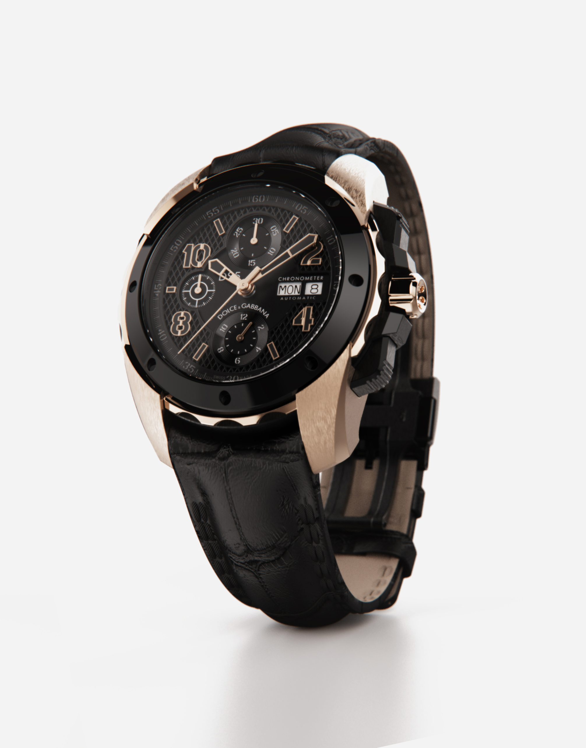 DOLCE & GABBANA DS5 WATCH IN RED GOLD AND STEEL WITH PVD COATING