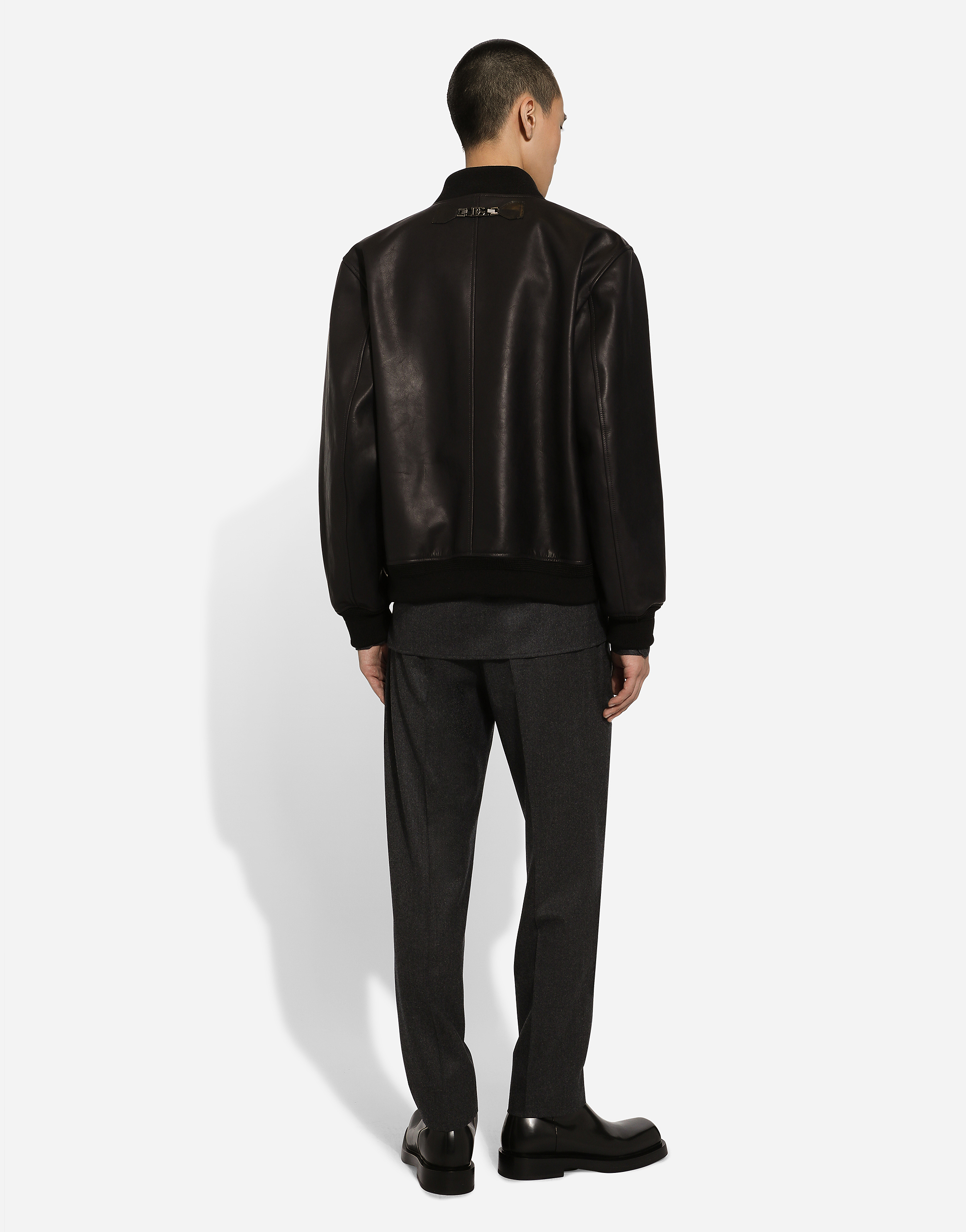 Dolce & Gabbana Straight Leg Trousers Crease Detailing Pockets In Grey