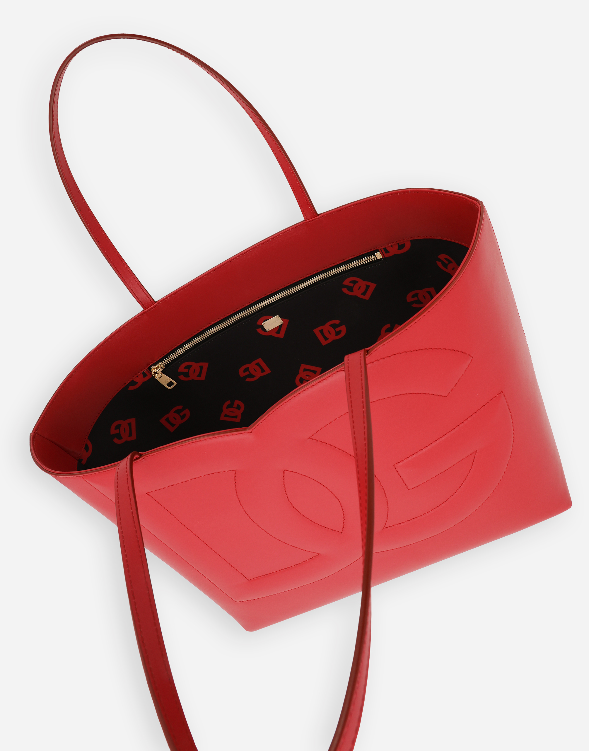 Shop Dolce & Gabbana Medium Dg Logo Shopper In Red