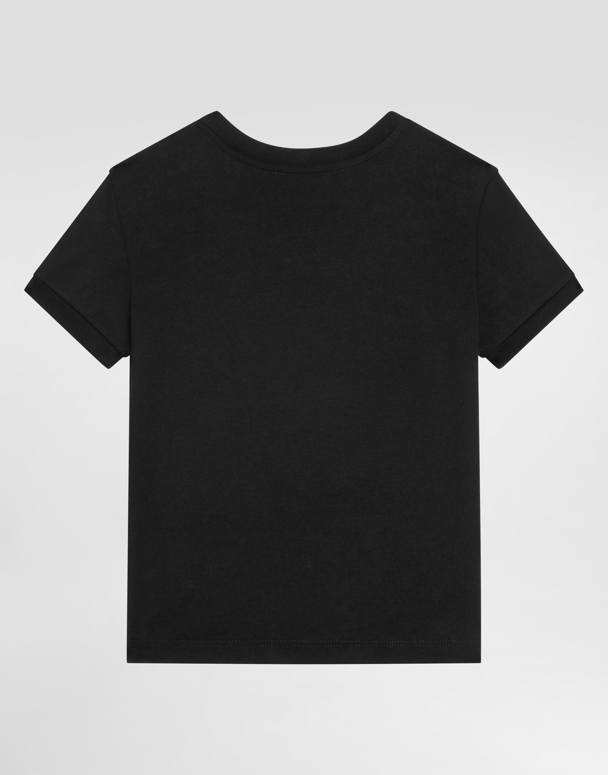 Dolce & Gabbana Black T-shirt With Logo Decorated With Crystals On The Front In Black