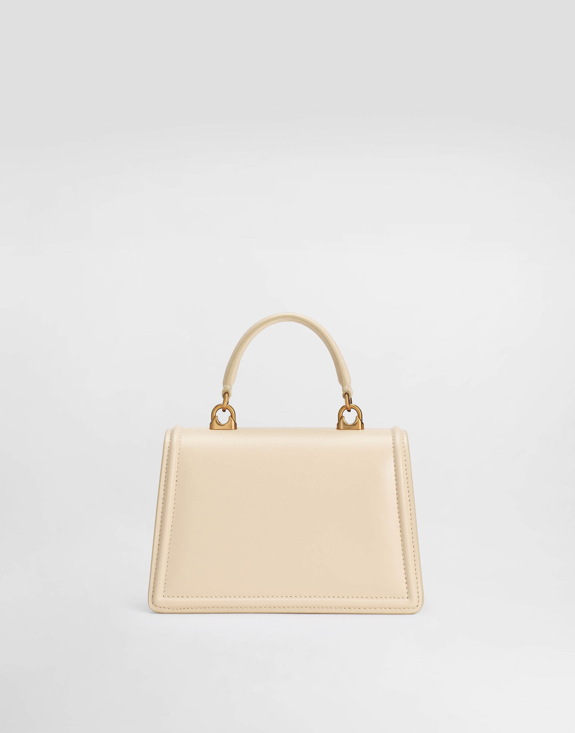 Dolce & Gabbana Mini Devotion Leather Top Handle Bag In White