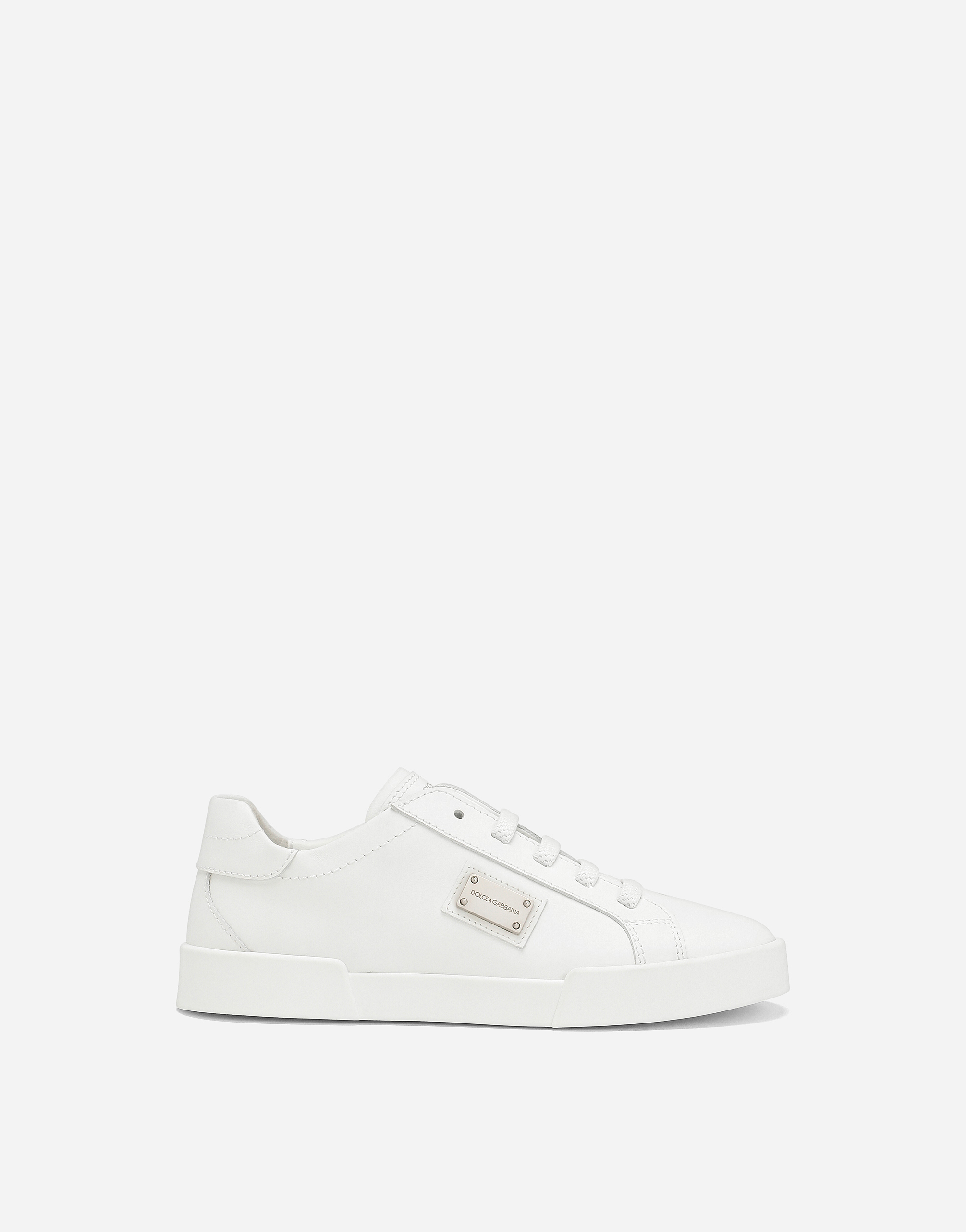 Dolce & Gabbana Calfskin Portofino Vintage Sneakers - Man Shoes (24-38) White Leather