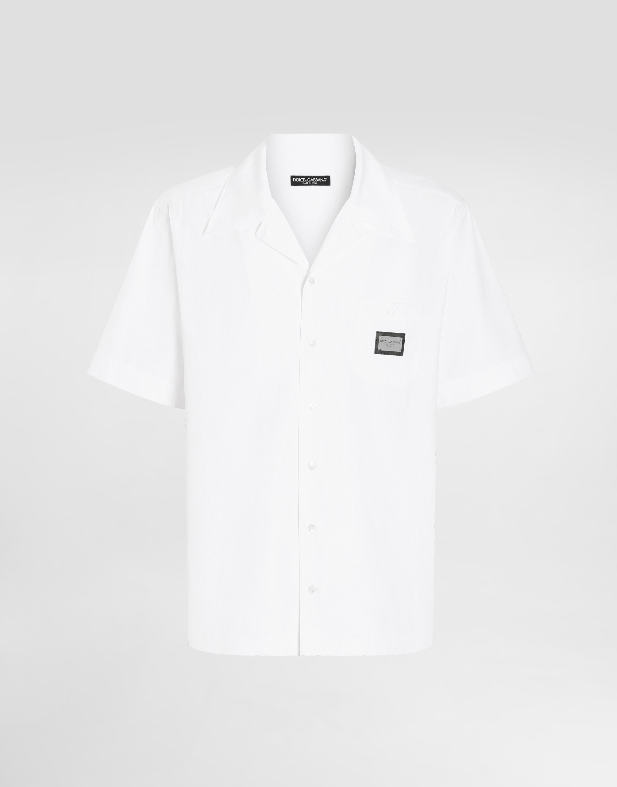 Dolce & Gabbana Cotton Hawaiian Shirt In White