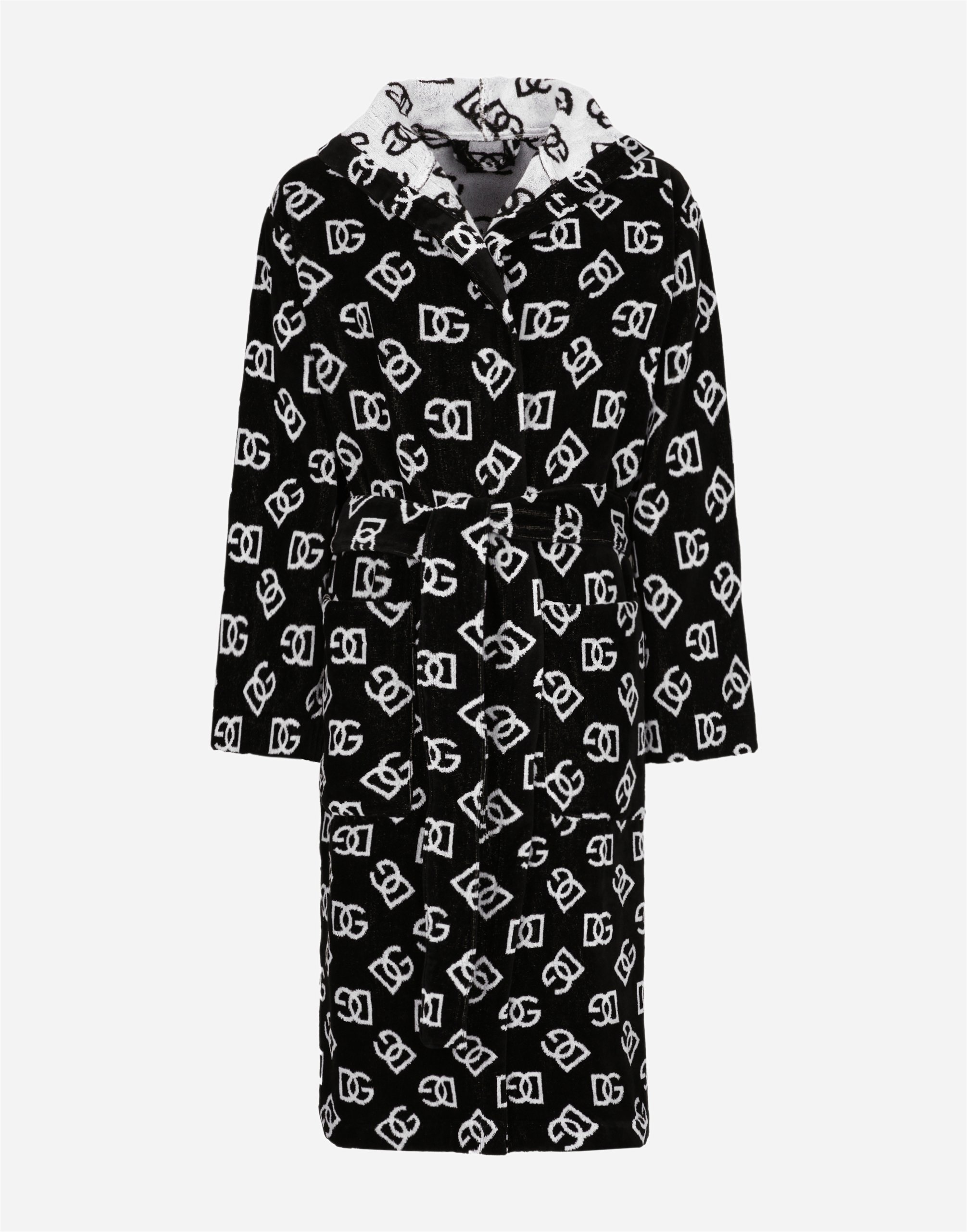 Dolce & Gabbana Bath Robe In Cotton Terry Jacquard In マルチカラー