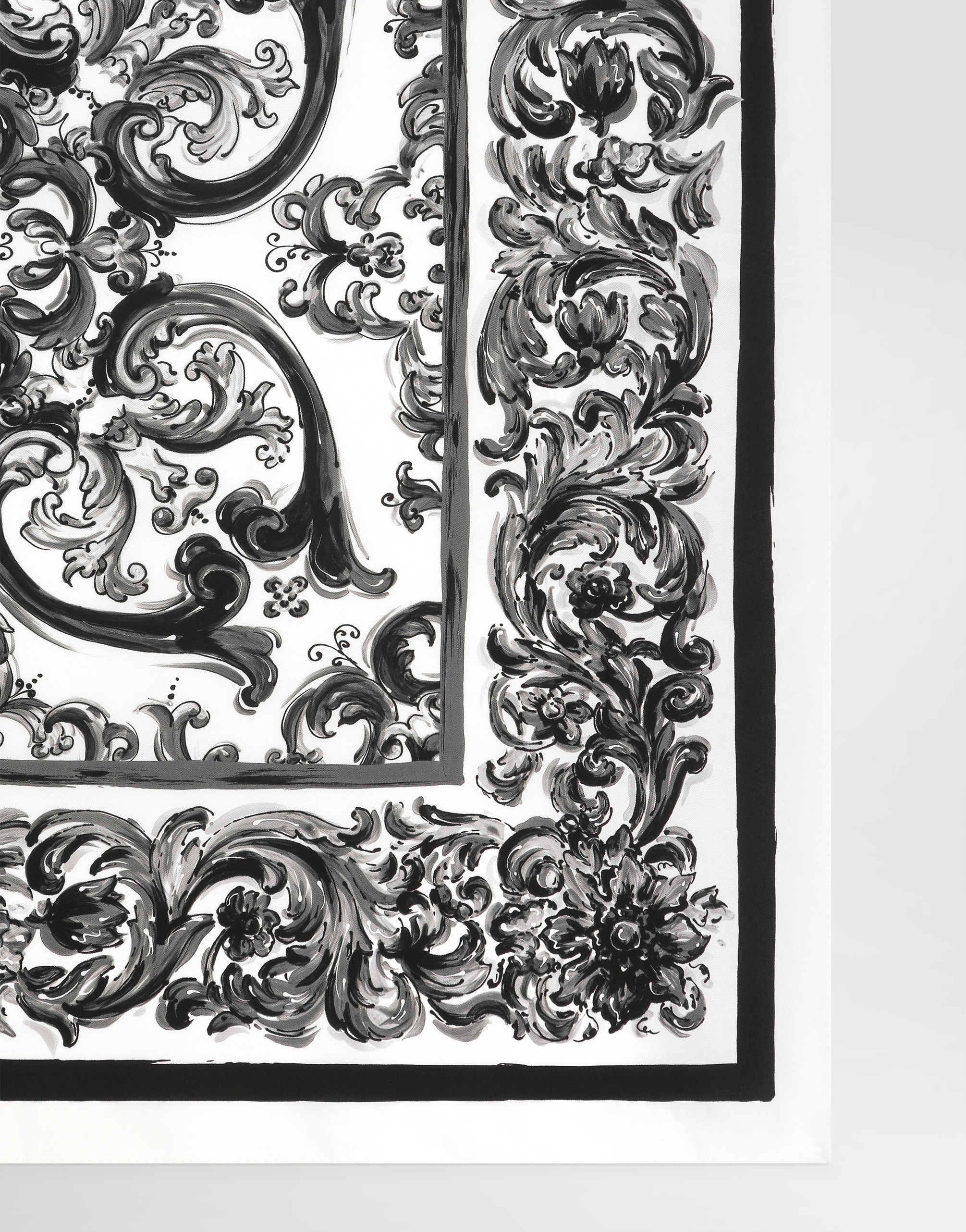 Dolce & Gabbana Majolica-print 90x90 Silk Twill Scarf In Multi