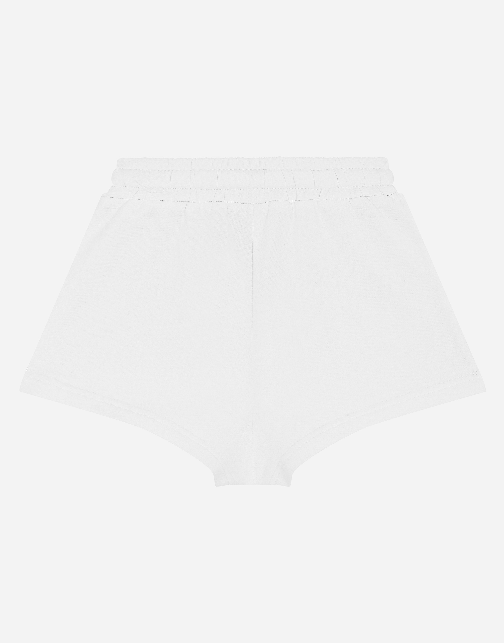 Shop Dolce & Gabbana Jersey Shorts With Dg Vib3 Logo Print In White
