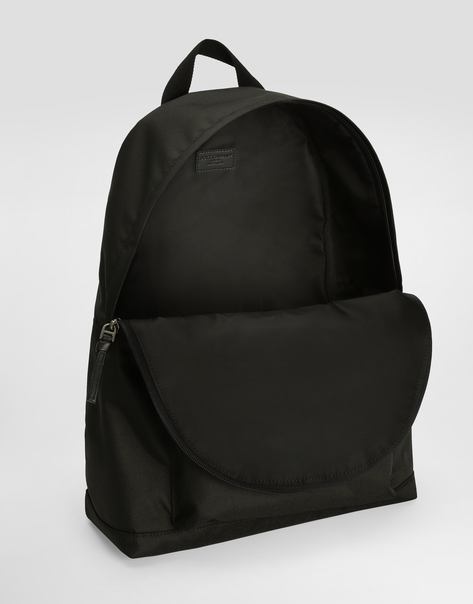 Dolce & Gabbana Nylon Backpack With Patch In Black