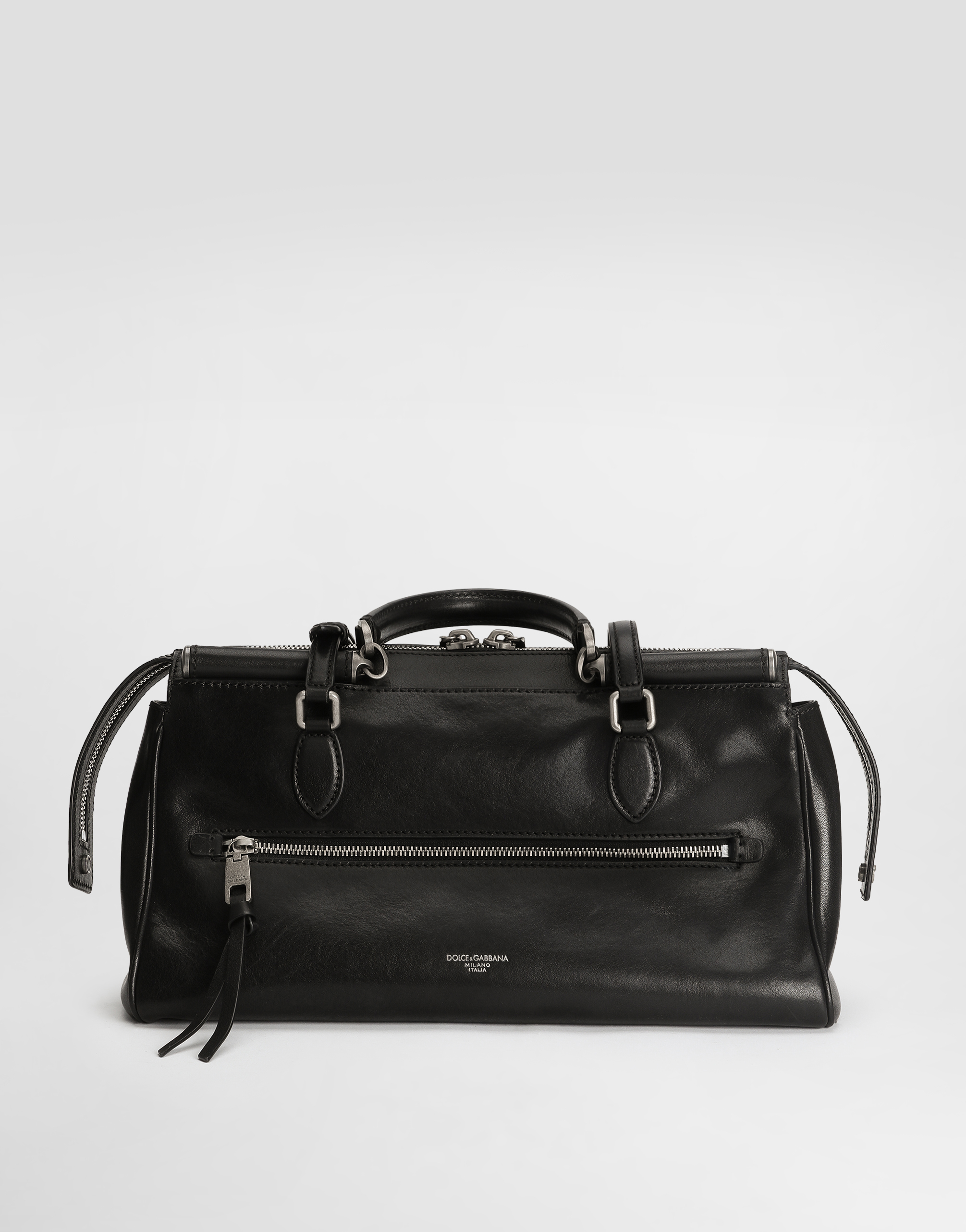 Dolce & Gabbana Vittoria Calf Leather Shoulder Bag In Black