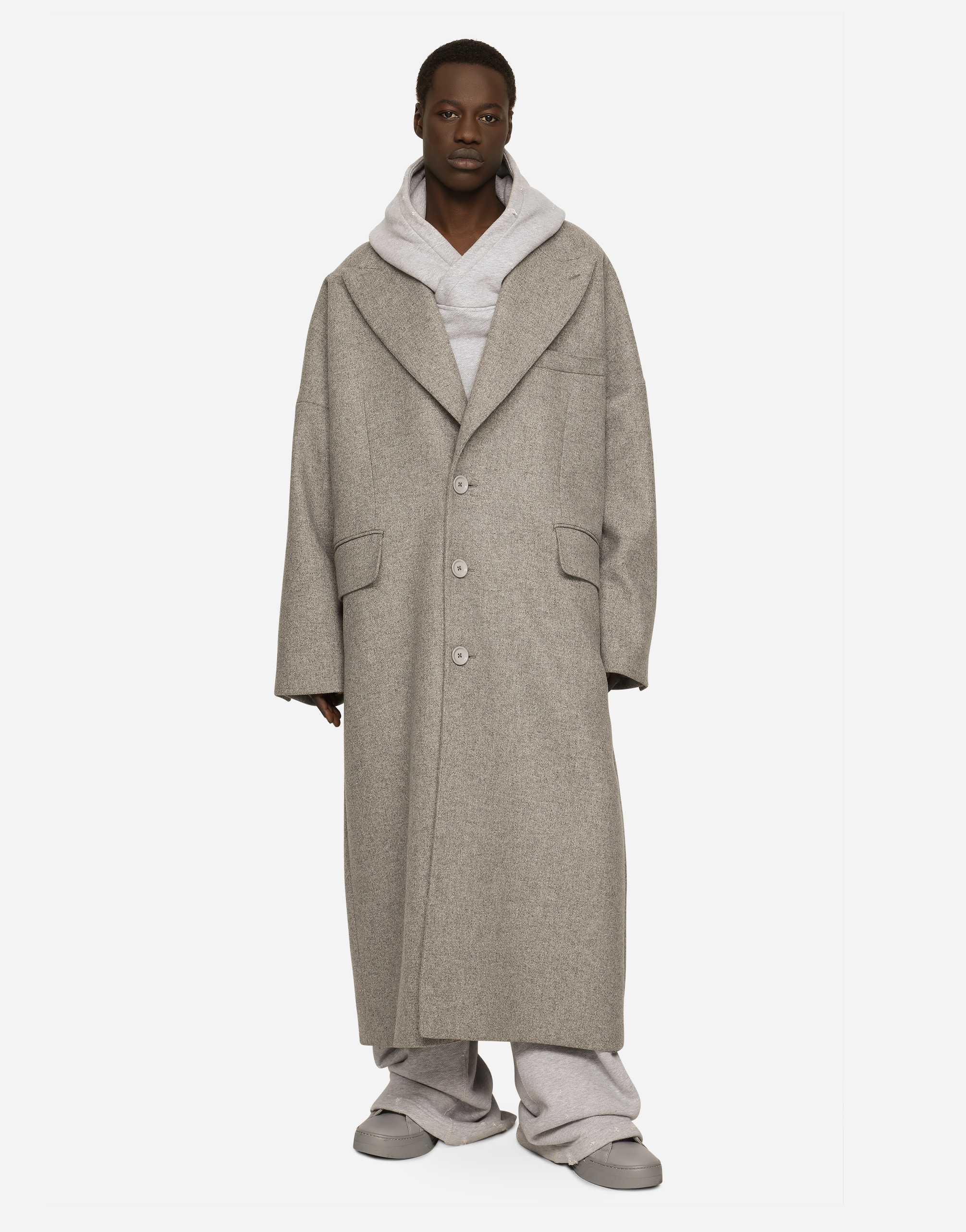 DOLCE & GABBANA DECONSTRUCTED SINGLE-BREASTED WOOL COAT