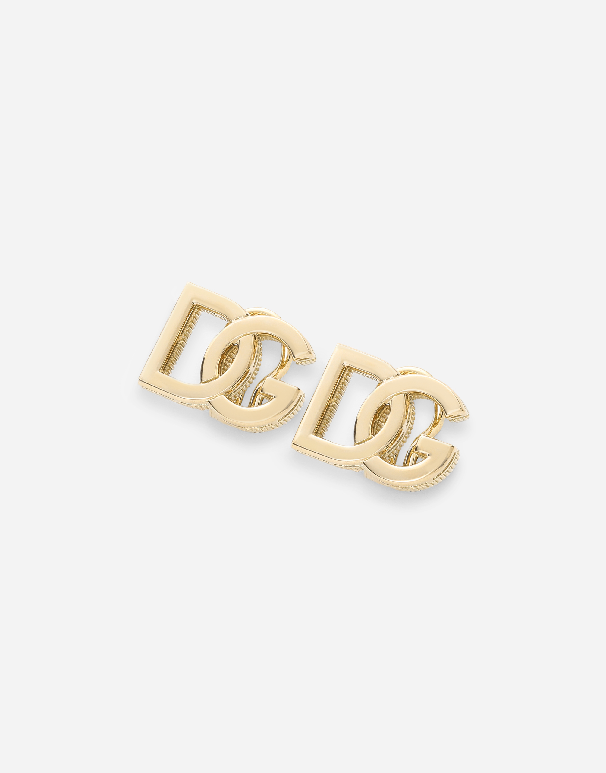 DOLCE & GABBANA LOGO CLIP-ON EARRINGS IN YELLOW 18KT GOLD