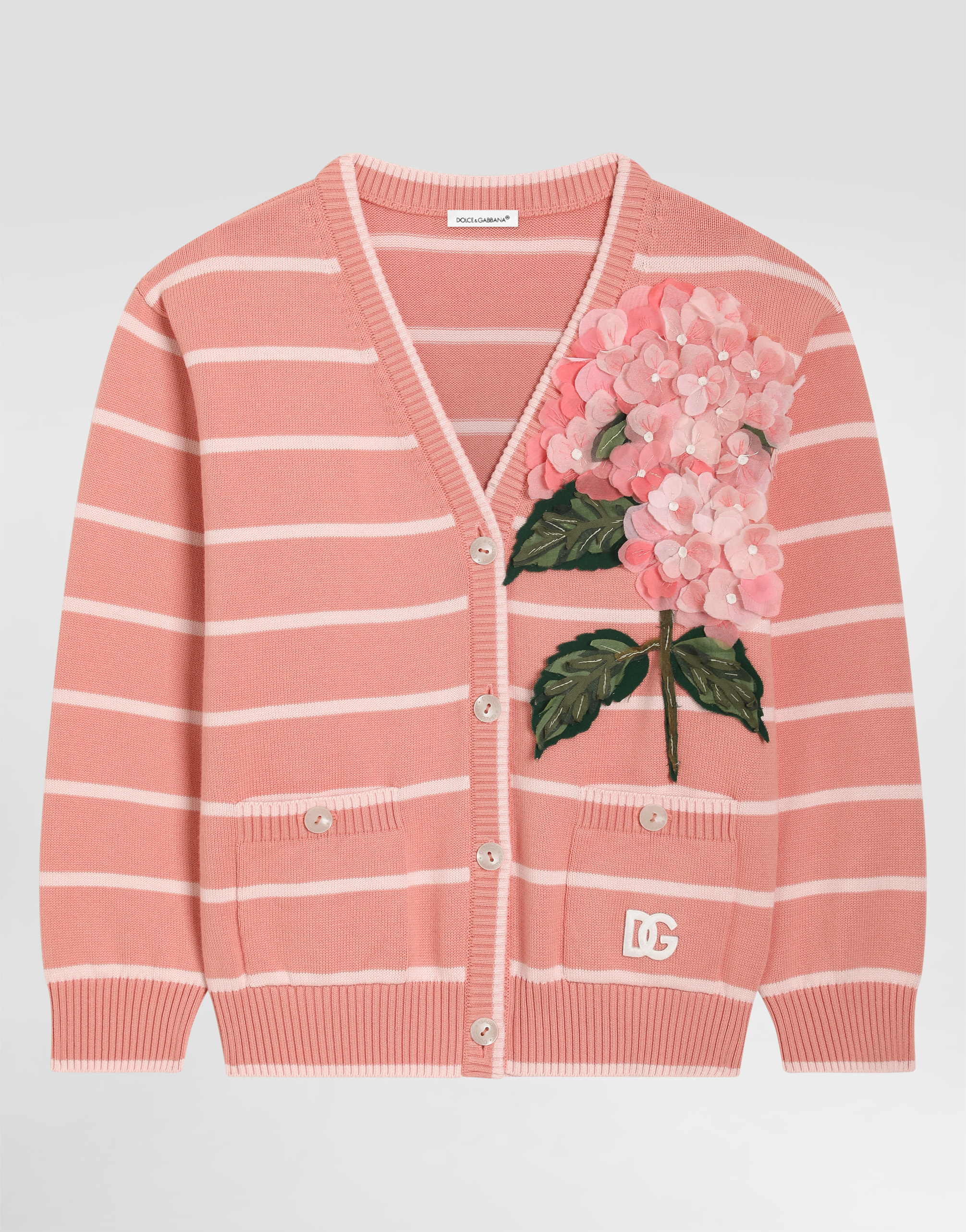 マルチカラーのガールズ Smooth cotton cardigan | Dolce&Gabbana®