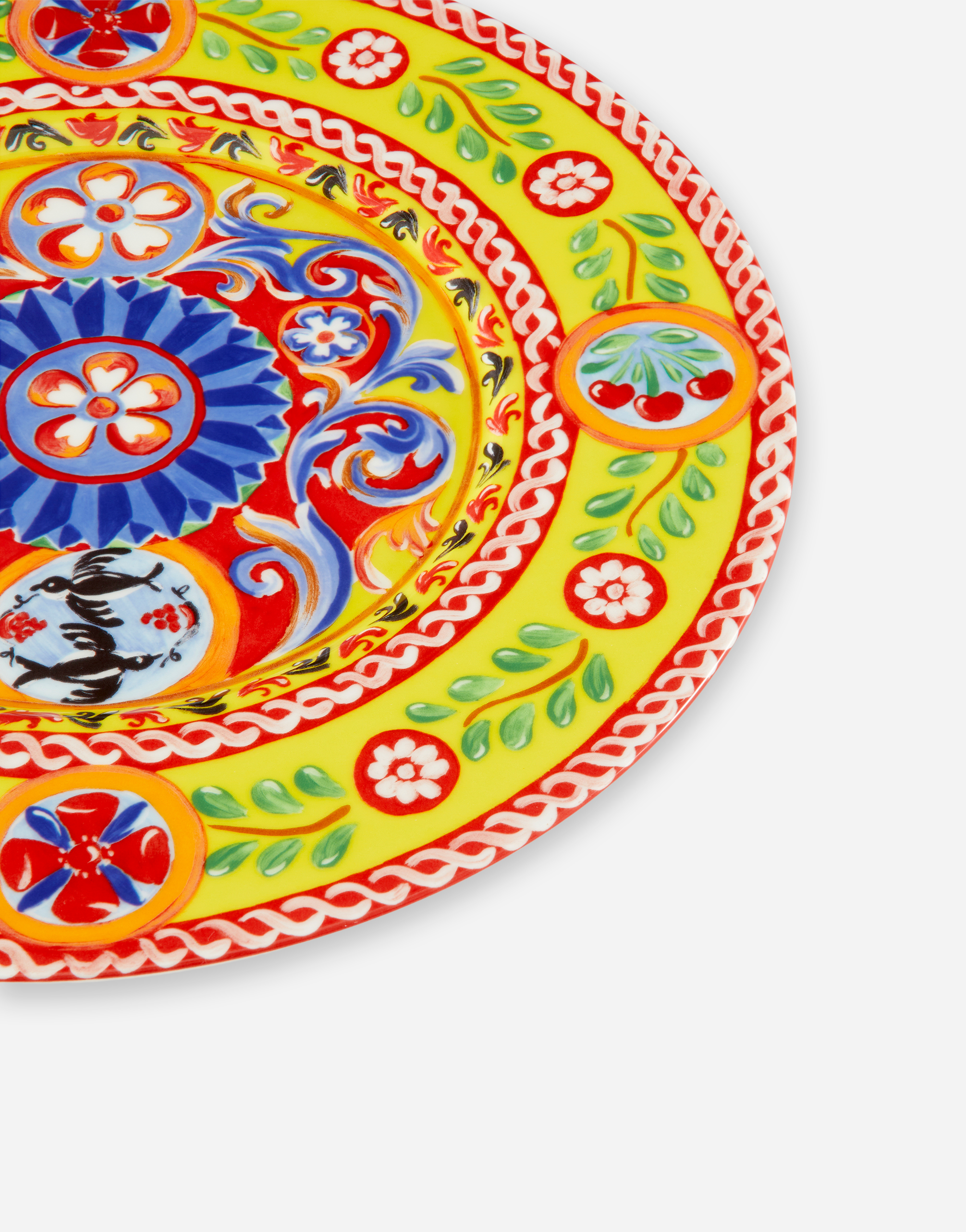 Shop Dolce & Gabbana Charger Plate In Fine Porcelain In Multicolor