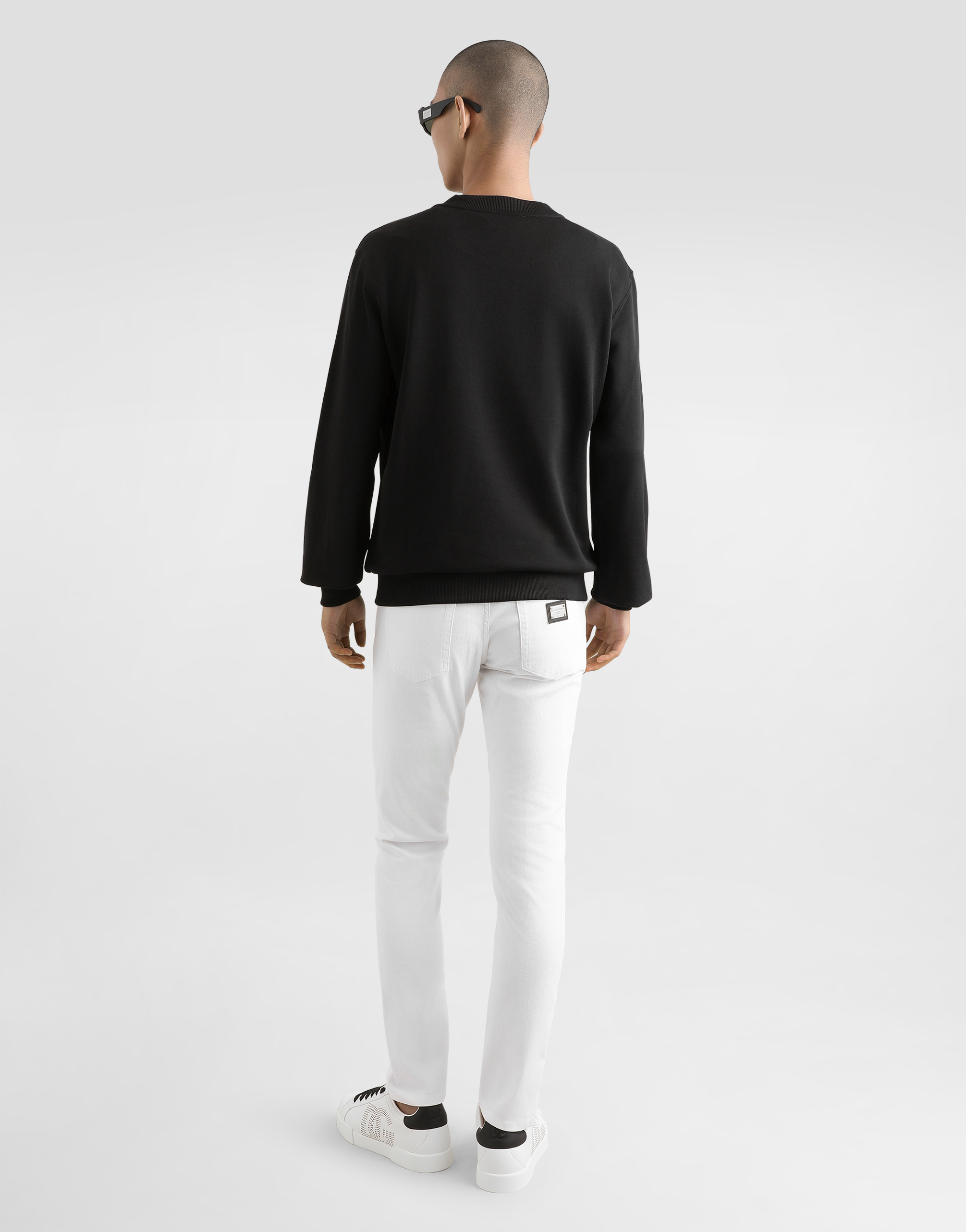 Shop Dolce & Gabbana White Regular Stretch Jeans In Multicolor