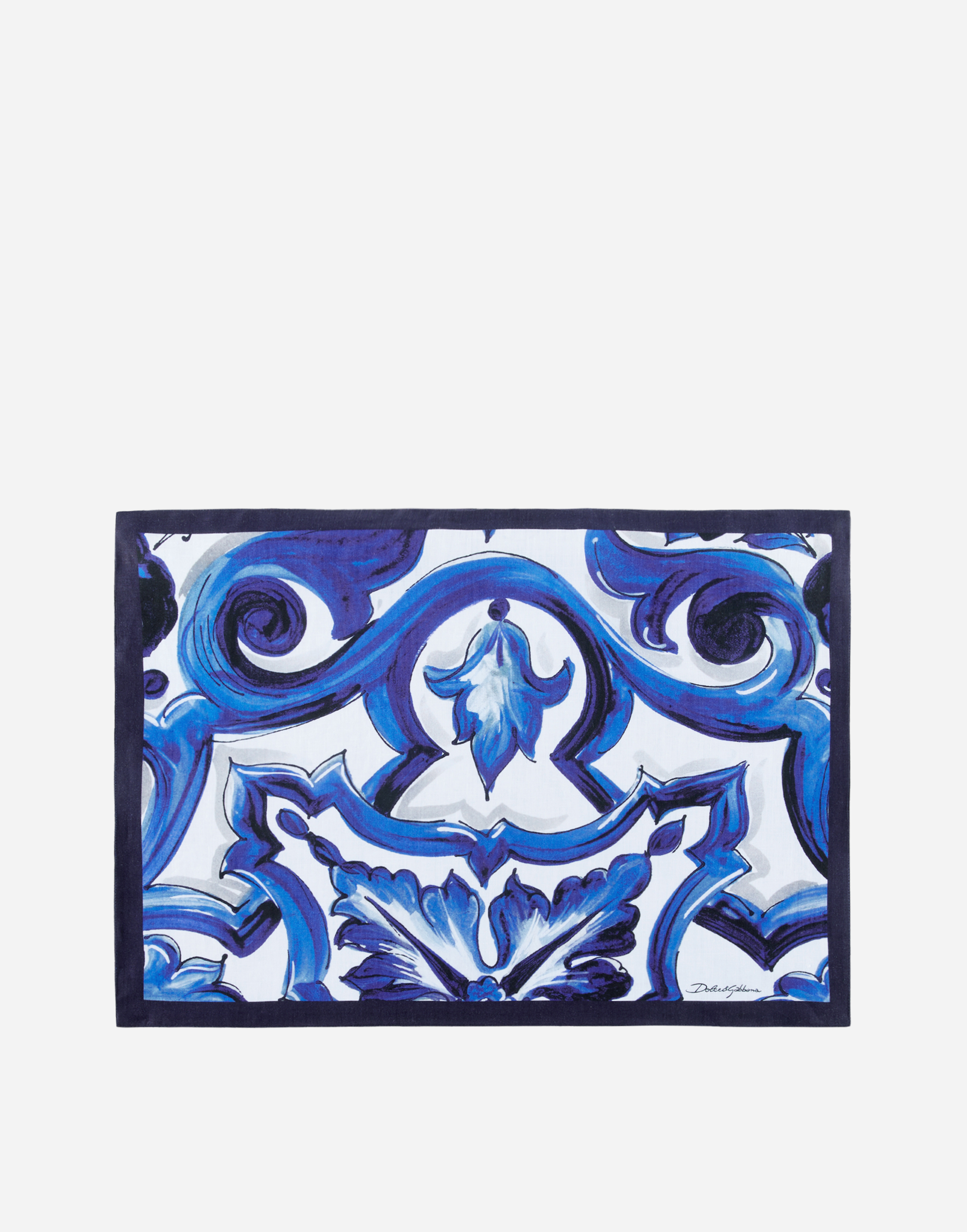 Dolce & Gabbana Set Linen Placemat And Napkin In Multicolor
